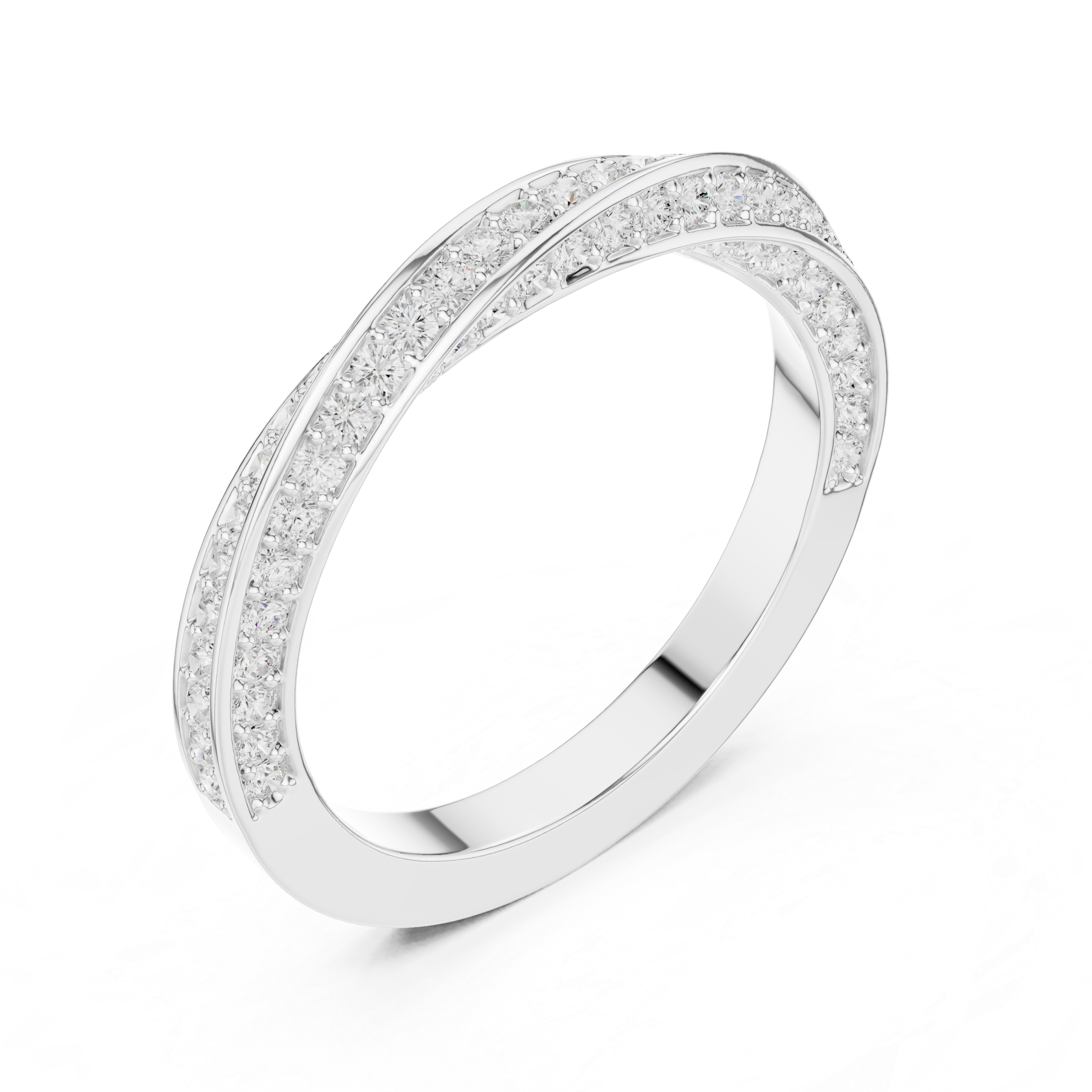 Twisted Diamond Pavé Wedding Band