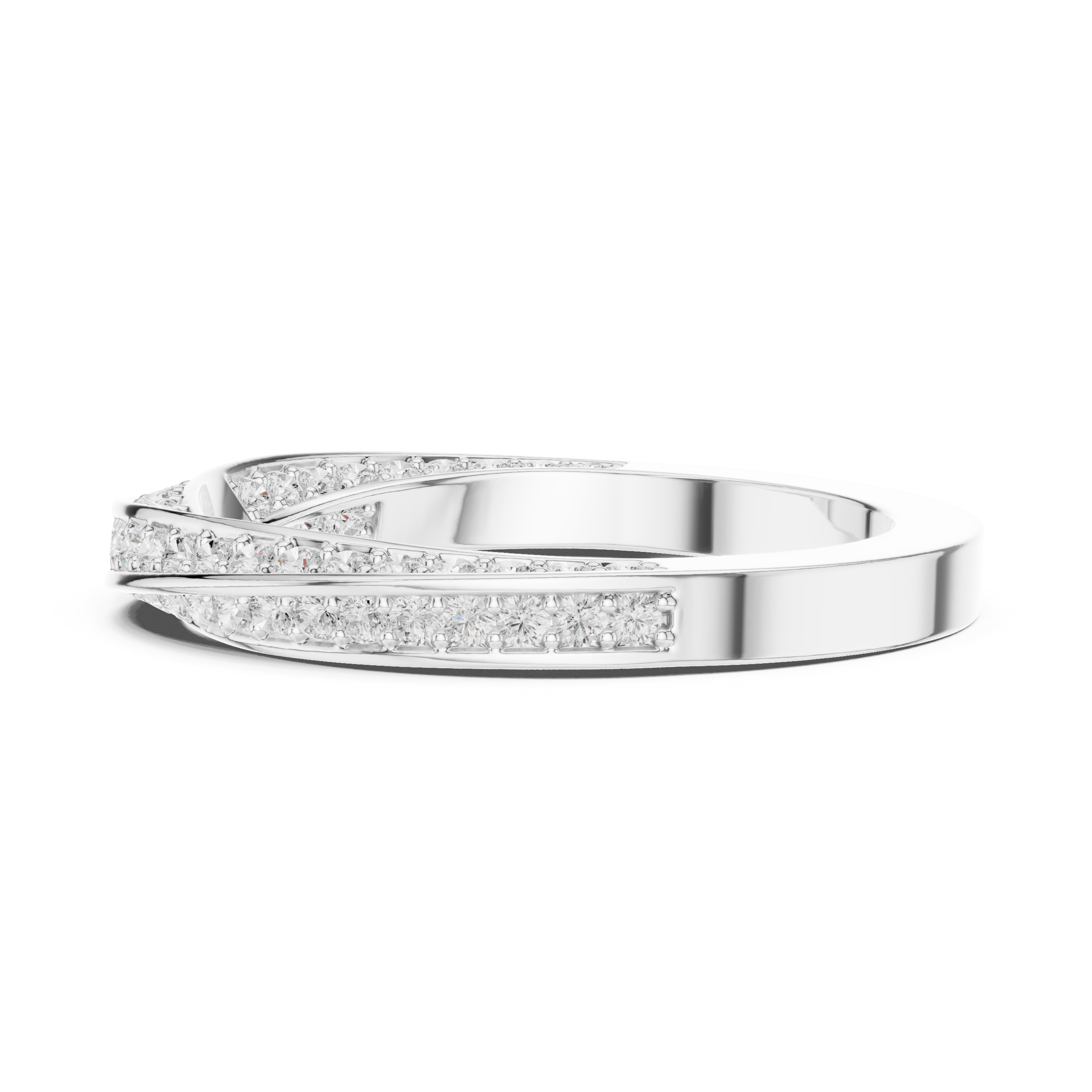 Twisted Diamond Pavé Wedding Band