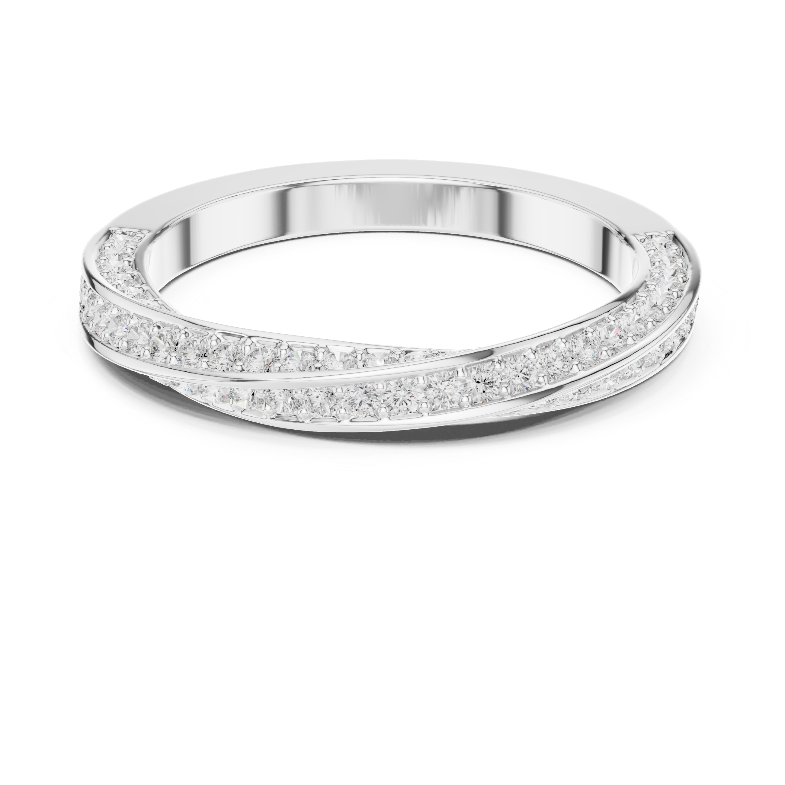 Twisted Diamond Pavé Wedding Band
