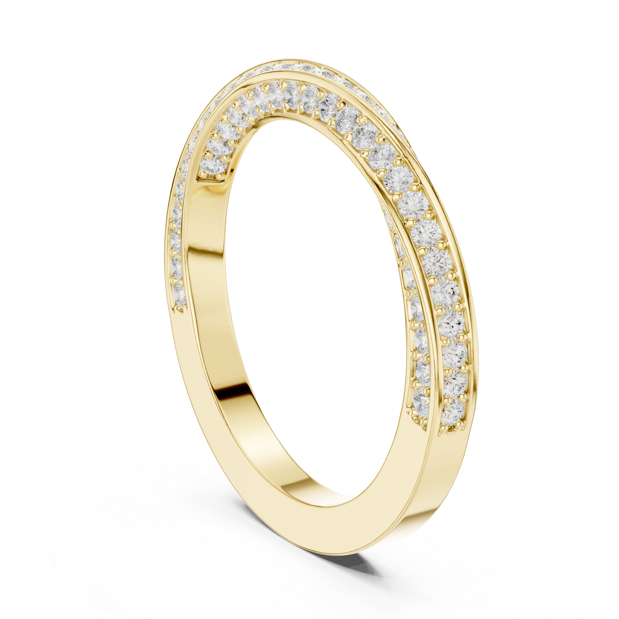 Twisted Diamond Pavé Wedding Band
