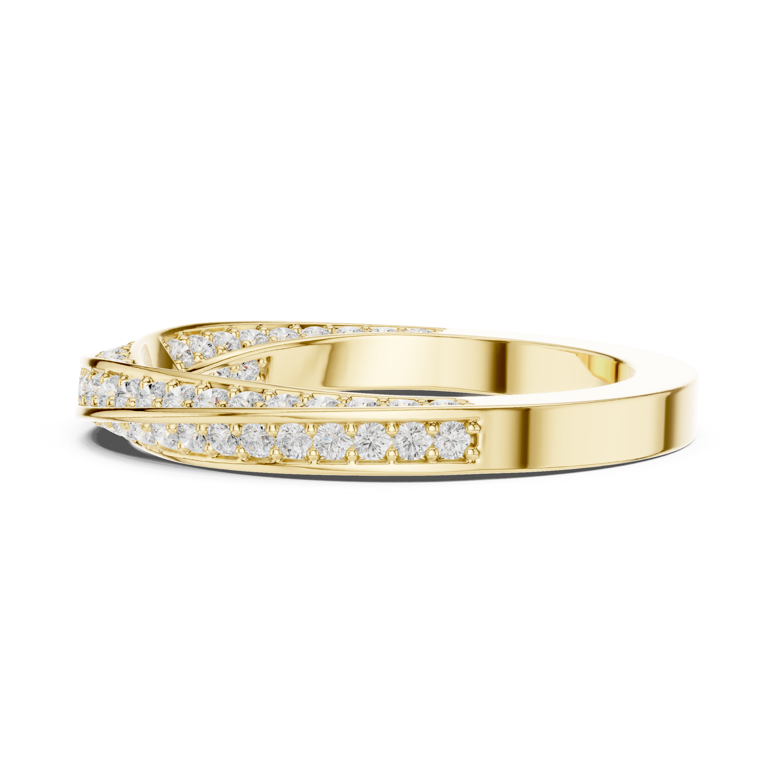 Twisted Diamond Pavé Wedding Band