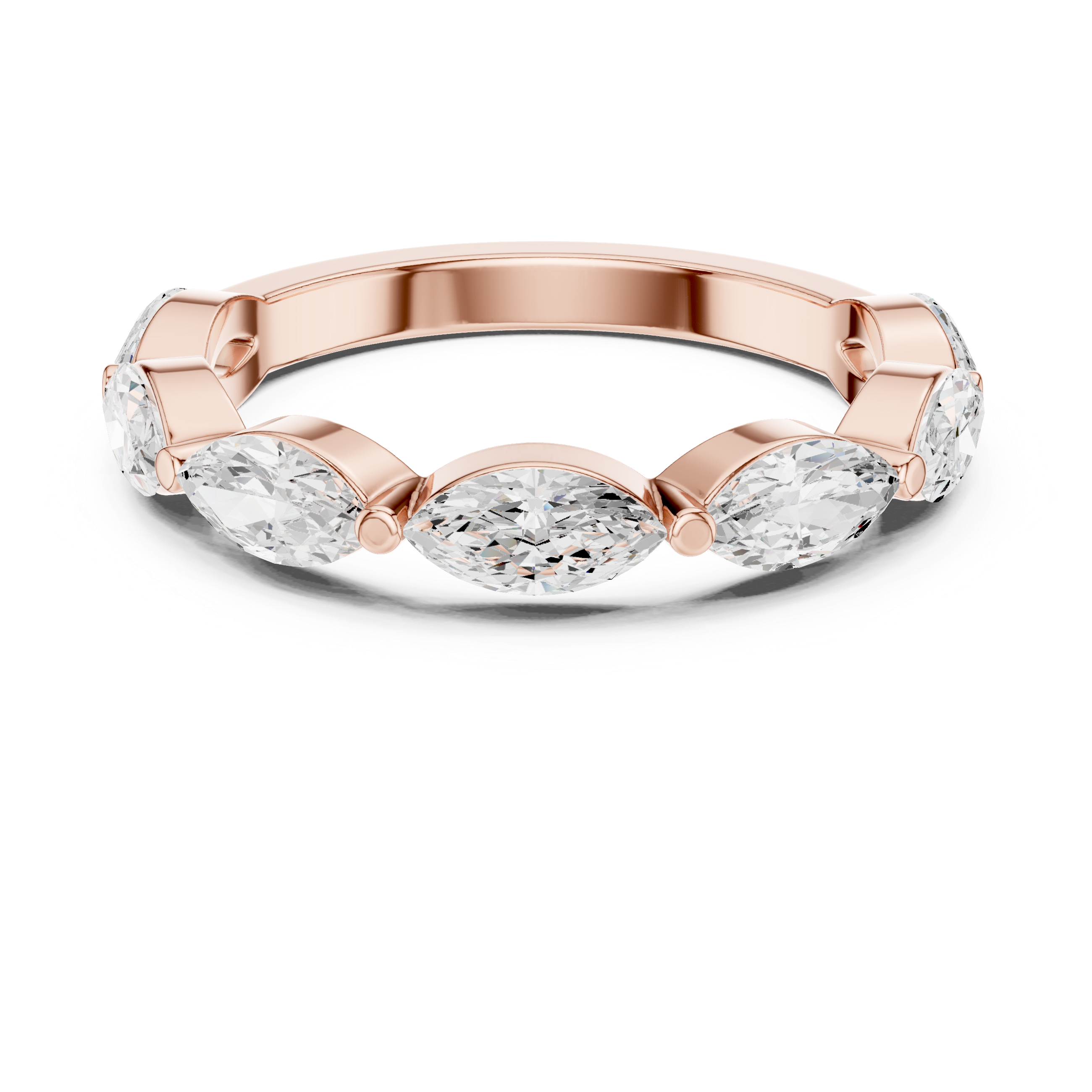 Marquise Diamond Wedding Band