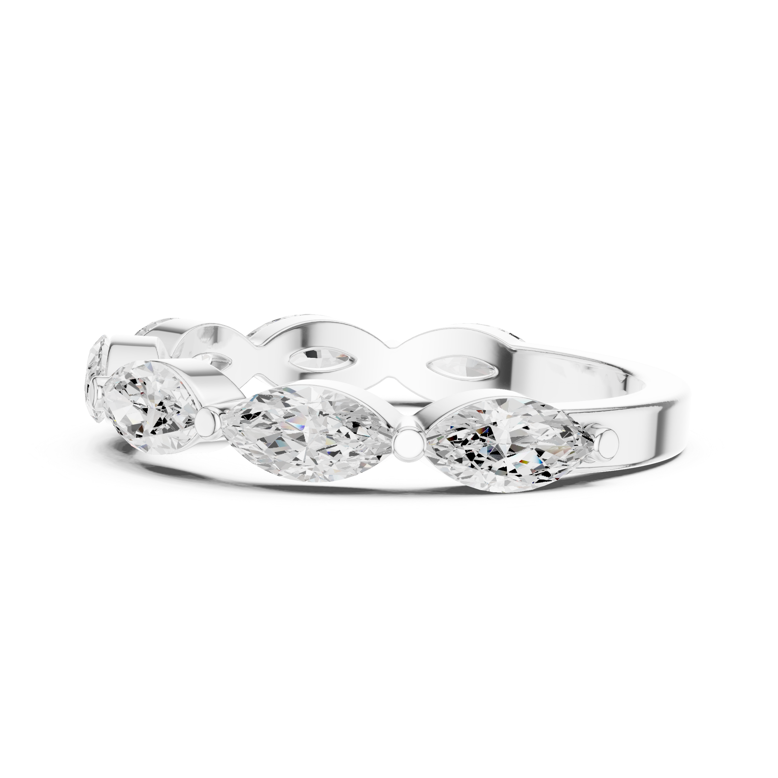 Marquise Diamond Wedding Band