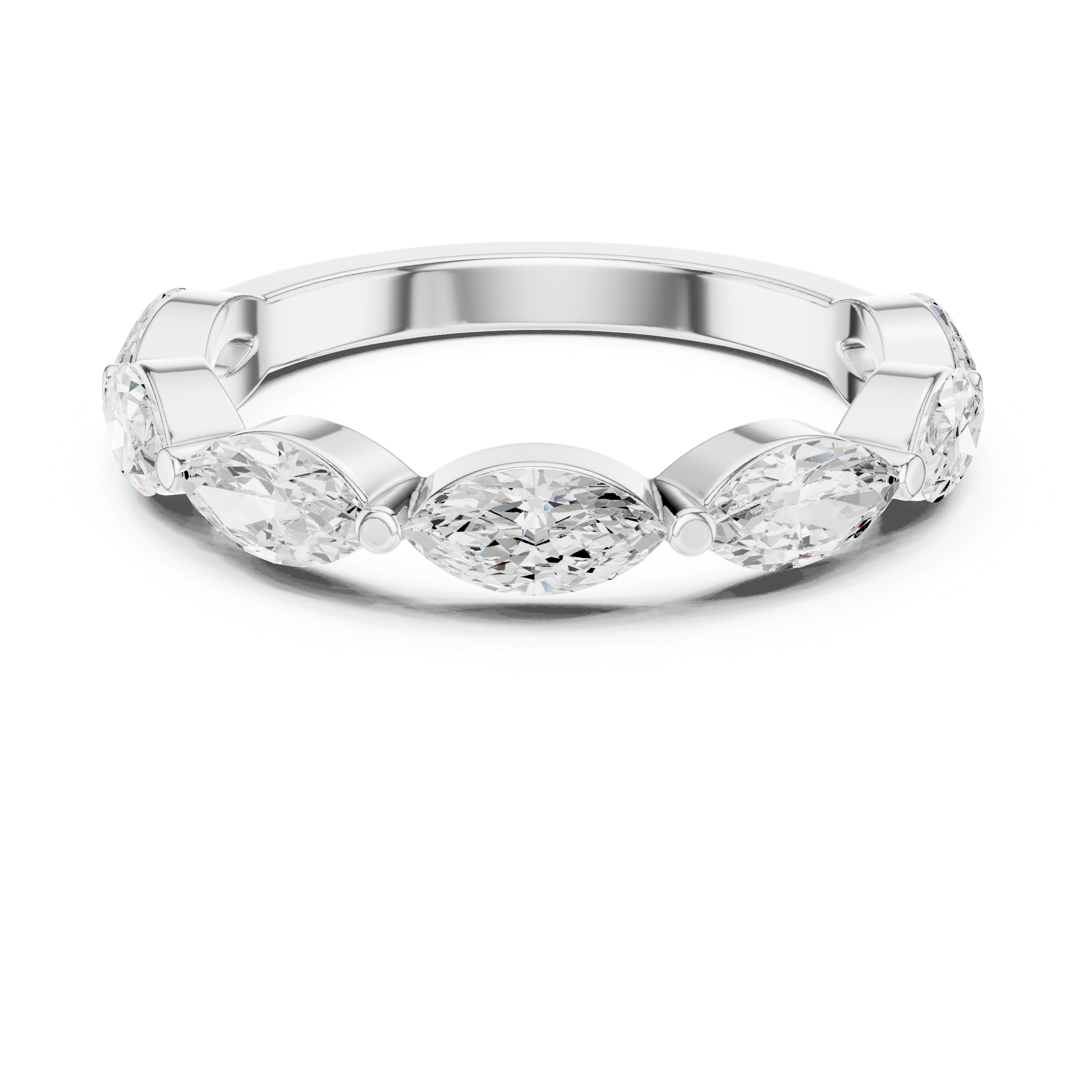 Marquise Diamond Wedding Band