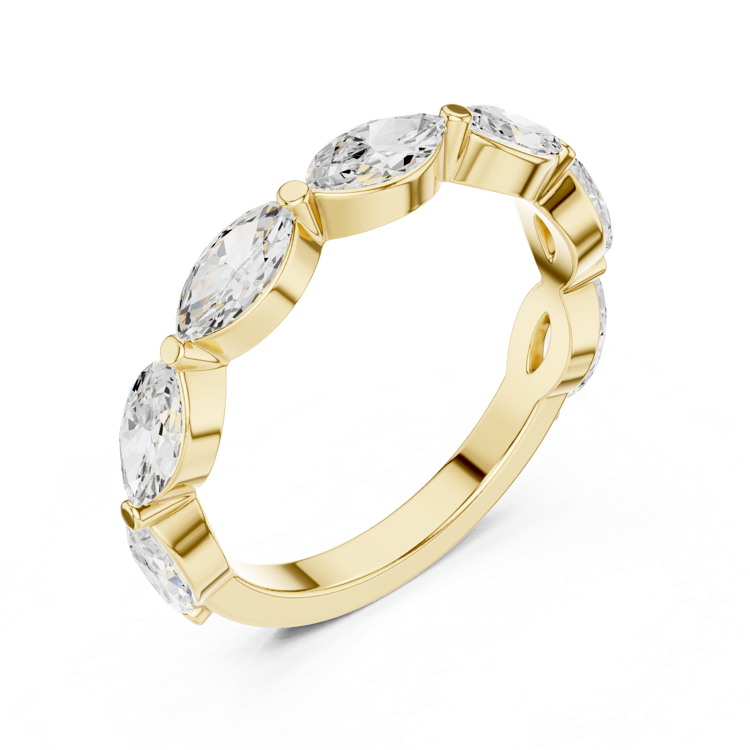 Marquise Diamond Wedding Band
