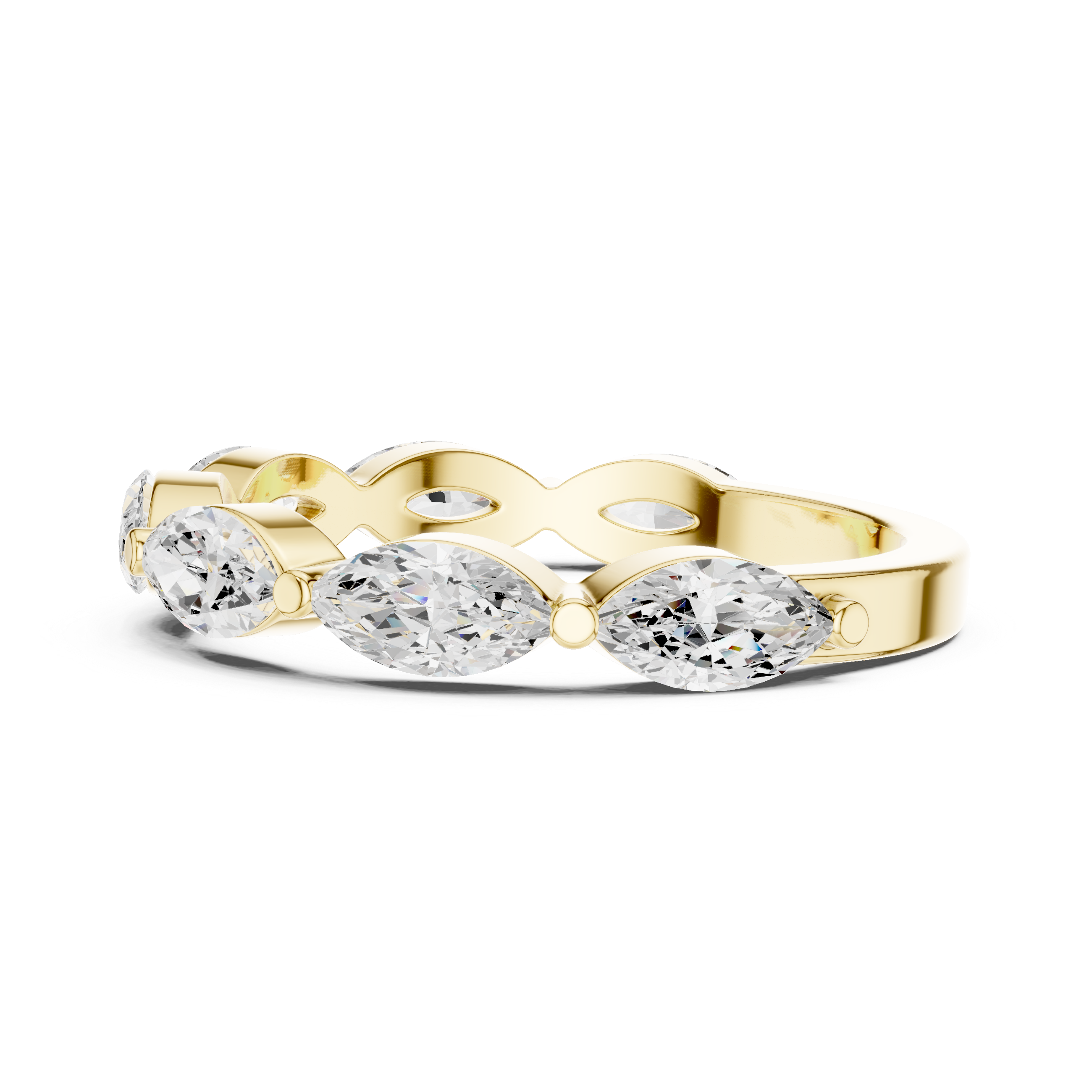 Marquise Diamond Wedding Band