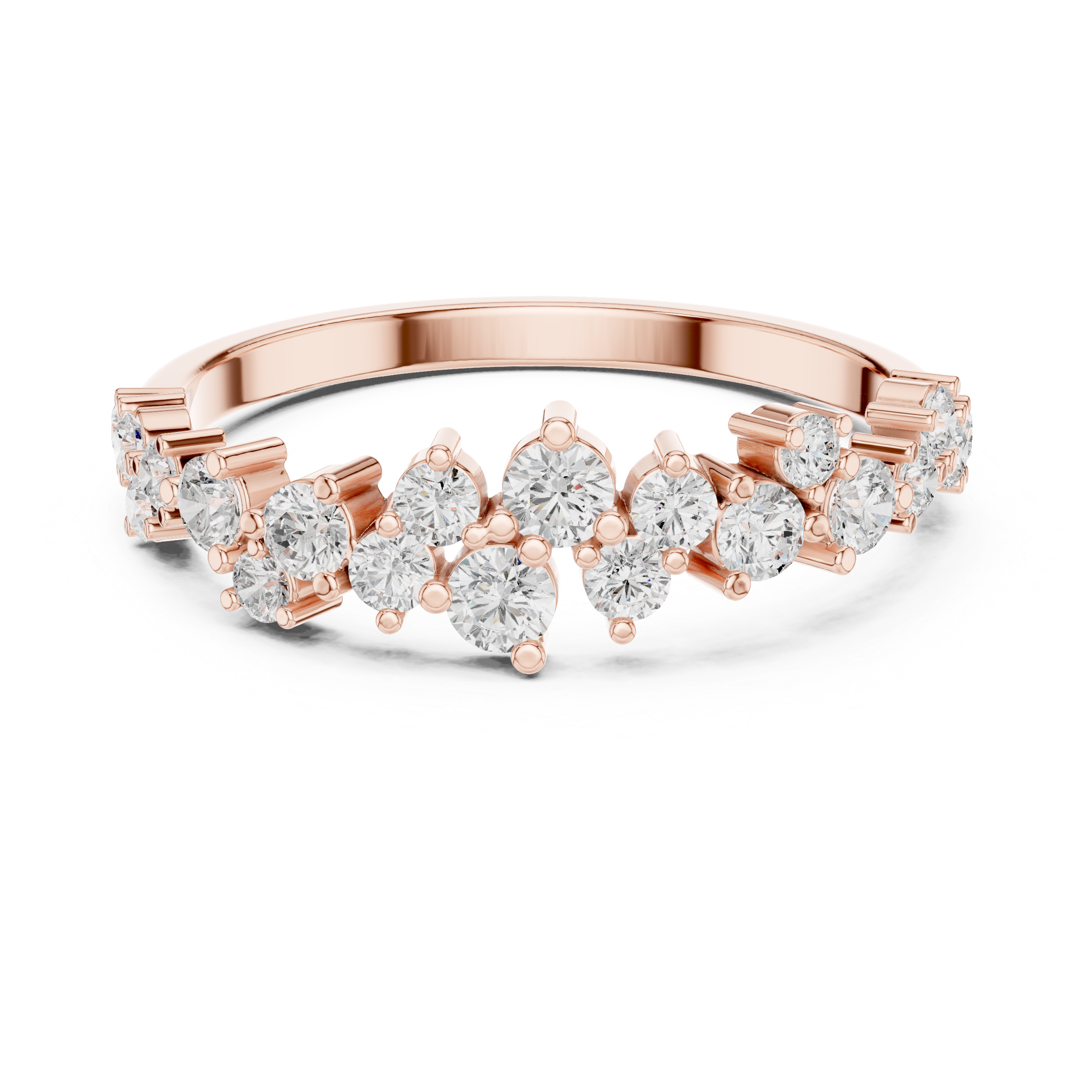 Round Diamond Cluster Wedding Ring