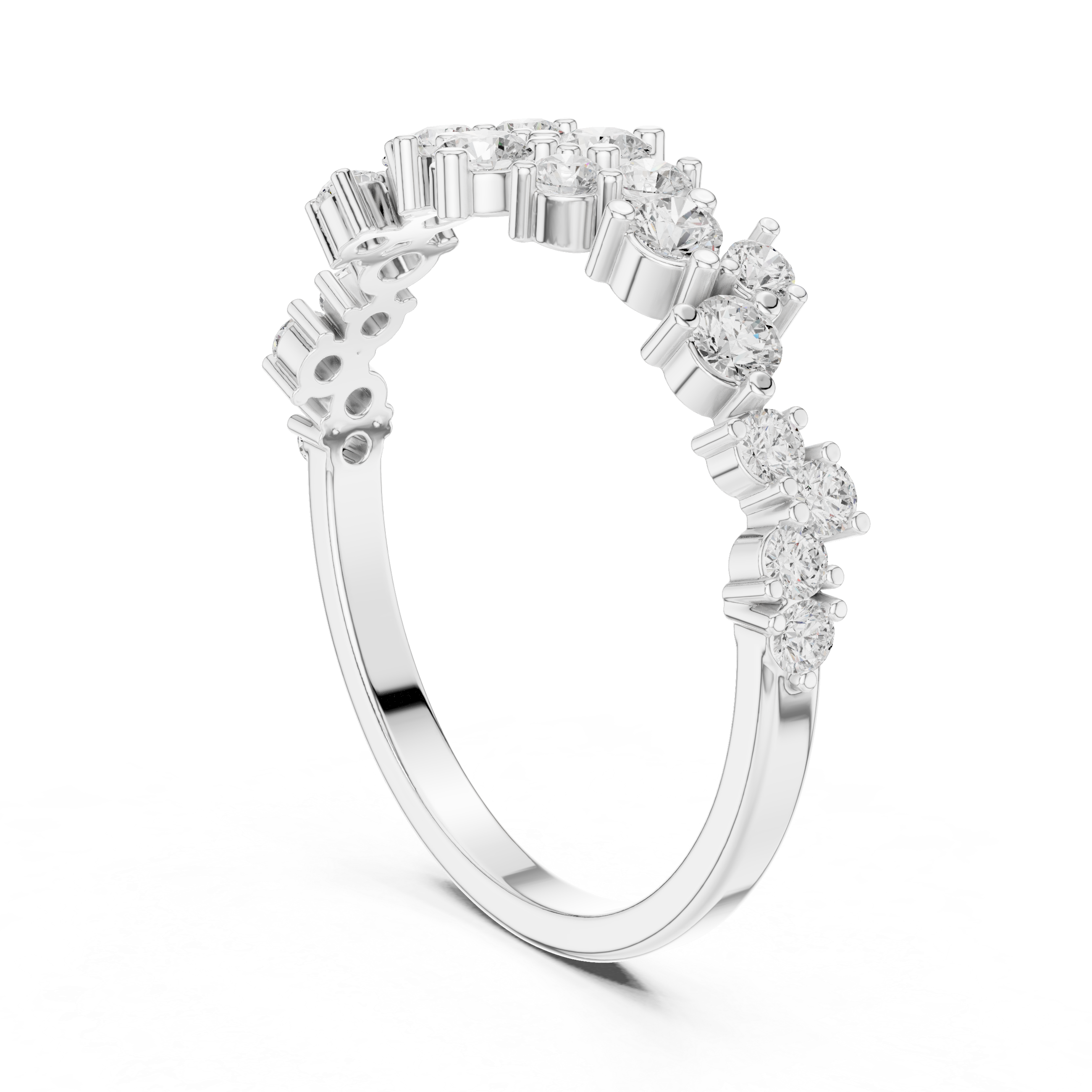 Round Diamond Cluster Wedding Ring