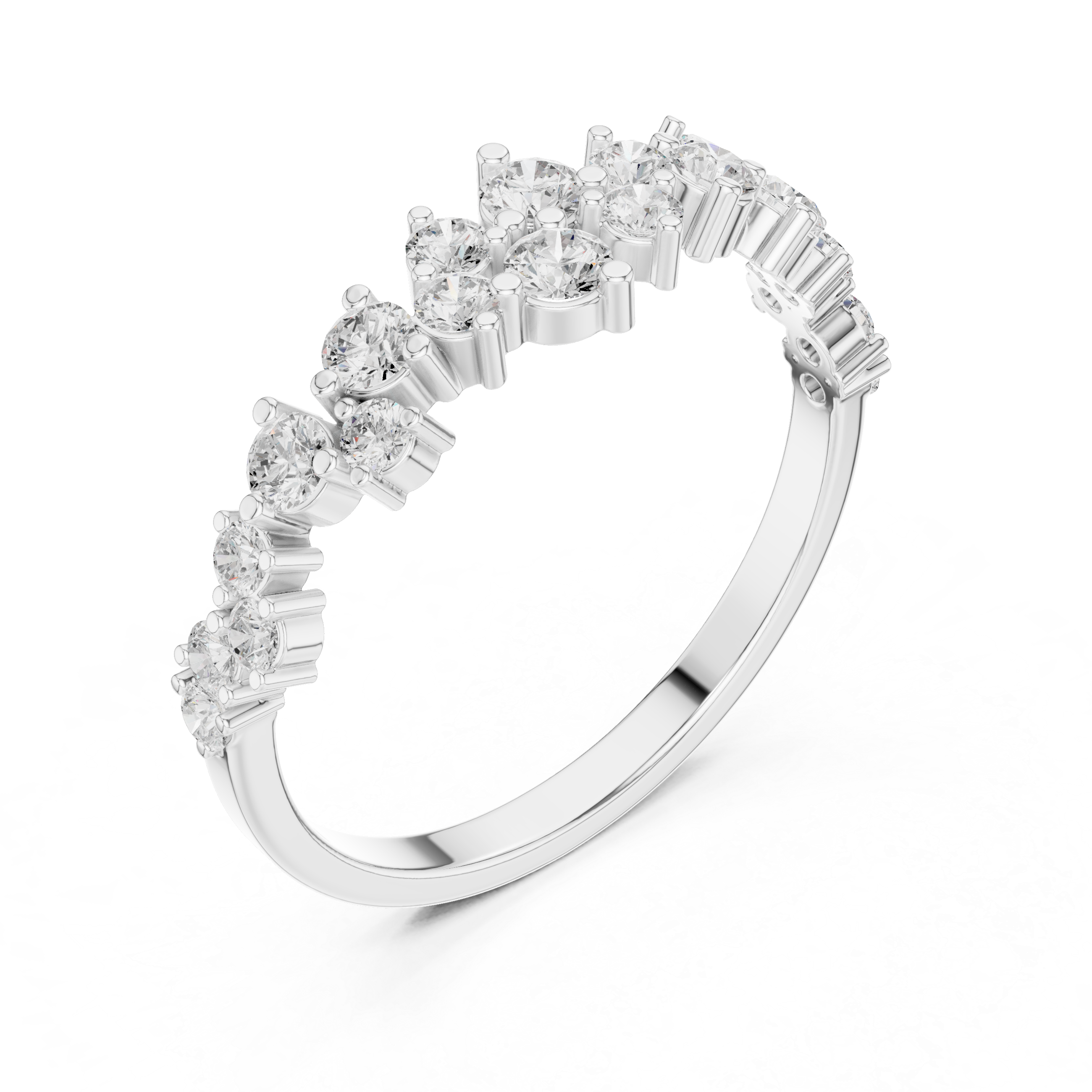 Round Diamond Cluster Wedding Ring