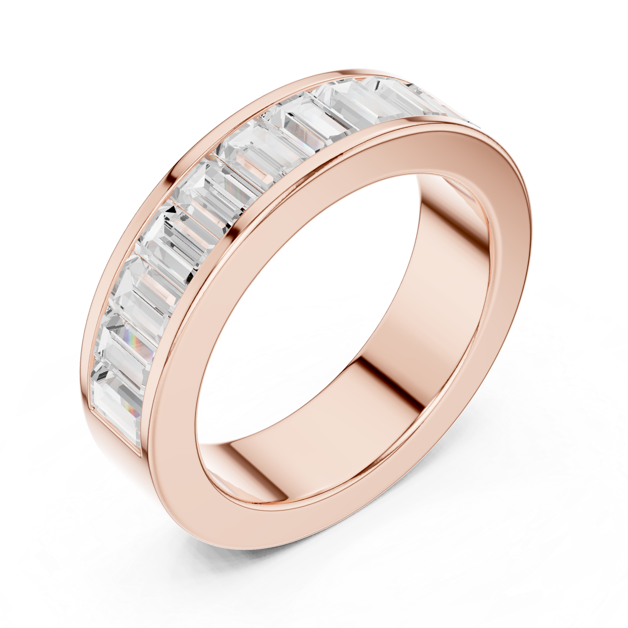 Channel Set Baguette Diamond Eternity Band