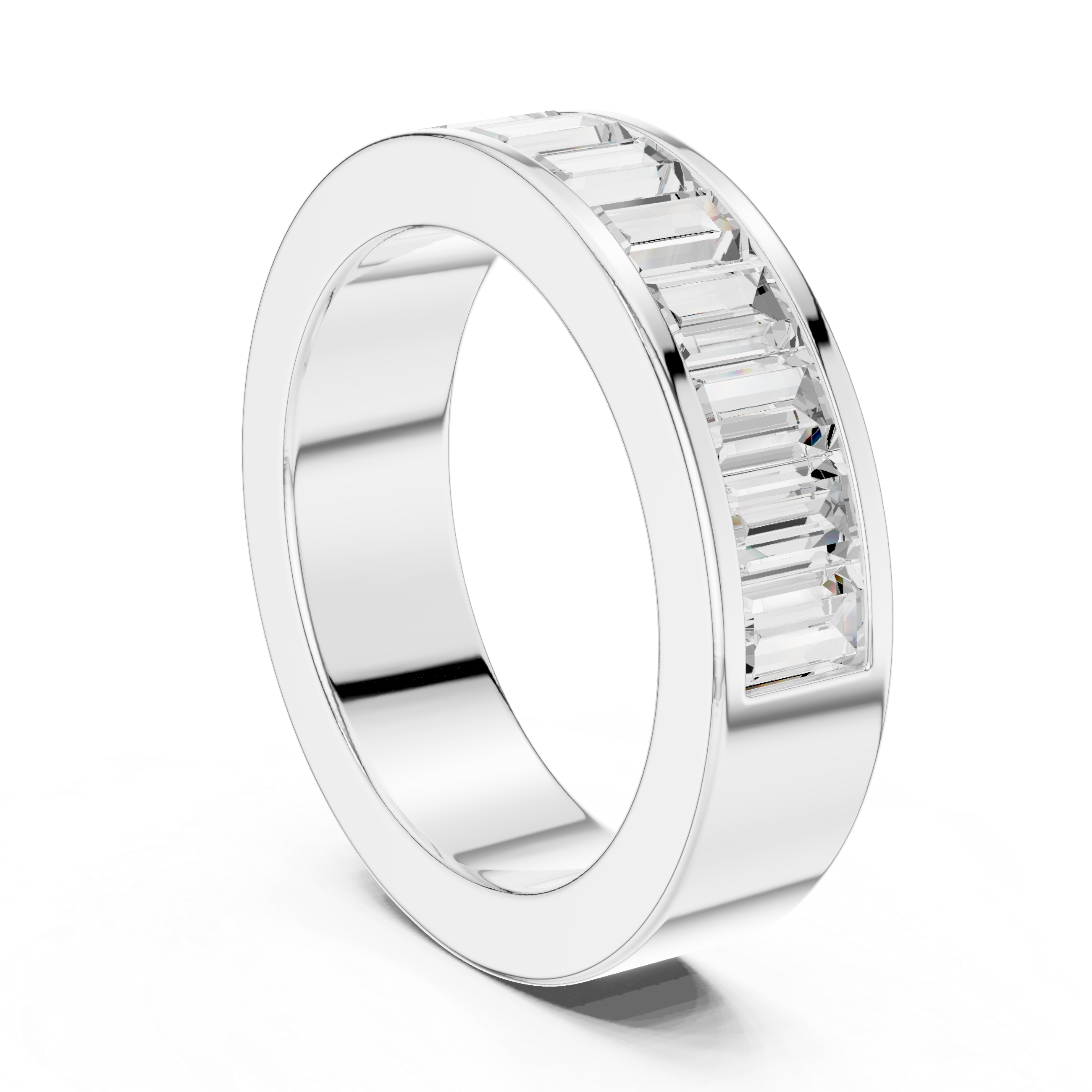Channel Set Baguette Diamond Eternity Band