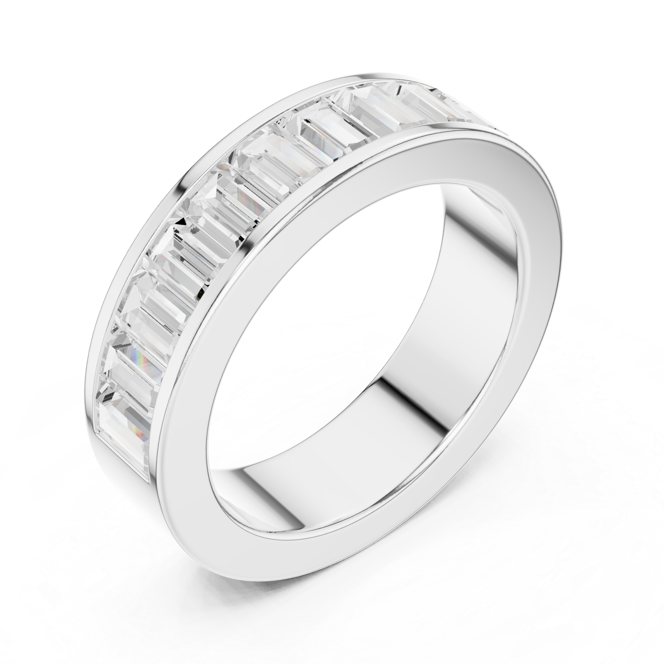Channel Set Baguette Diamond Eternity Band