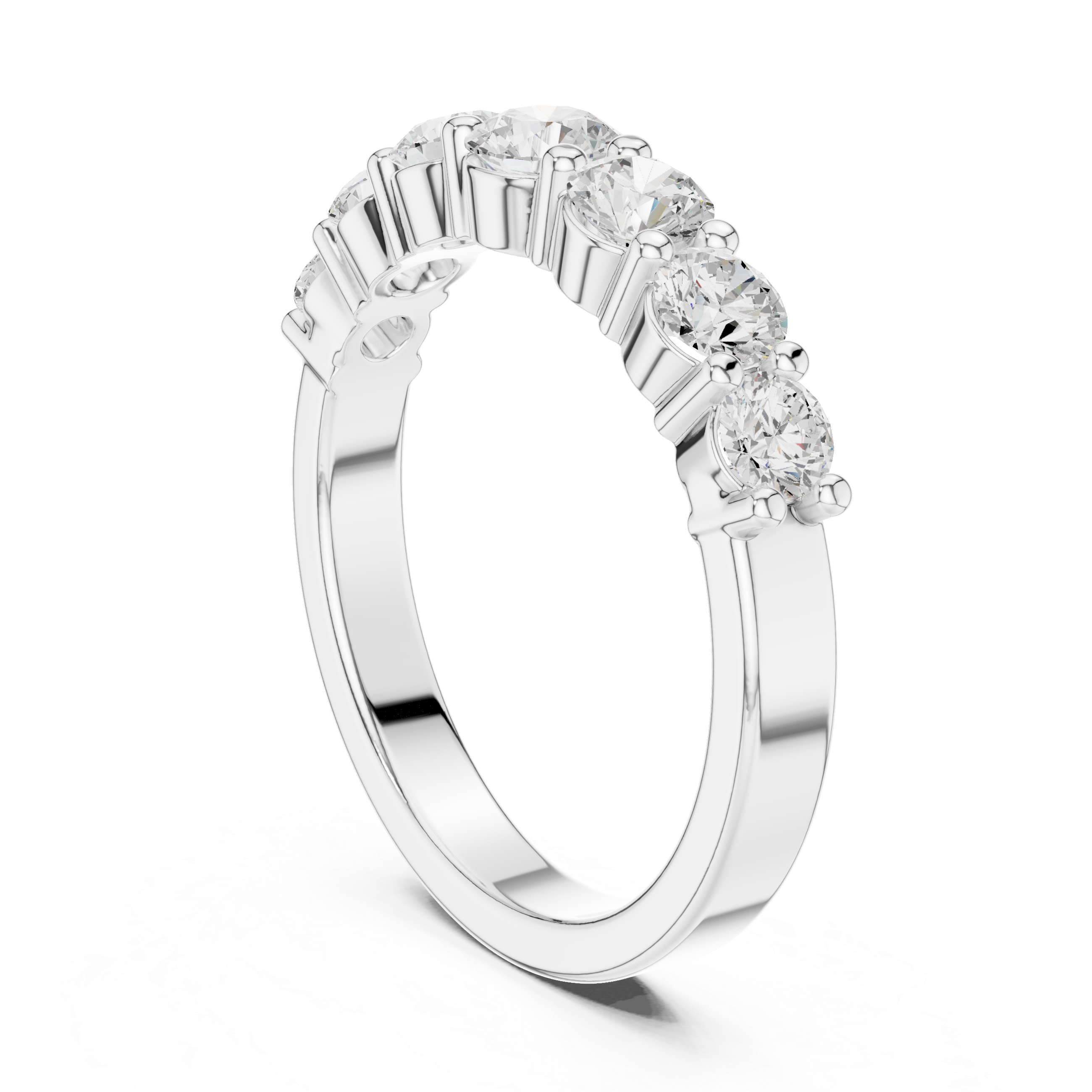 Round Brilliant Diamond Half Eternity Ring