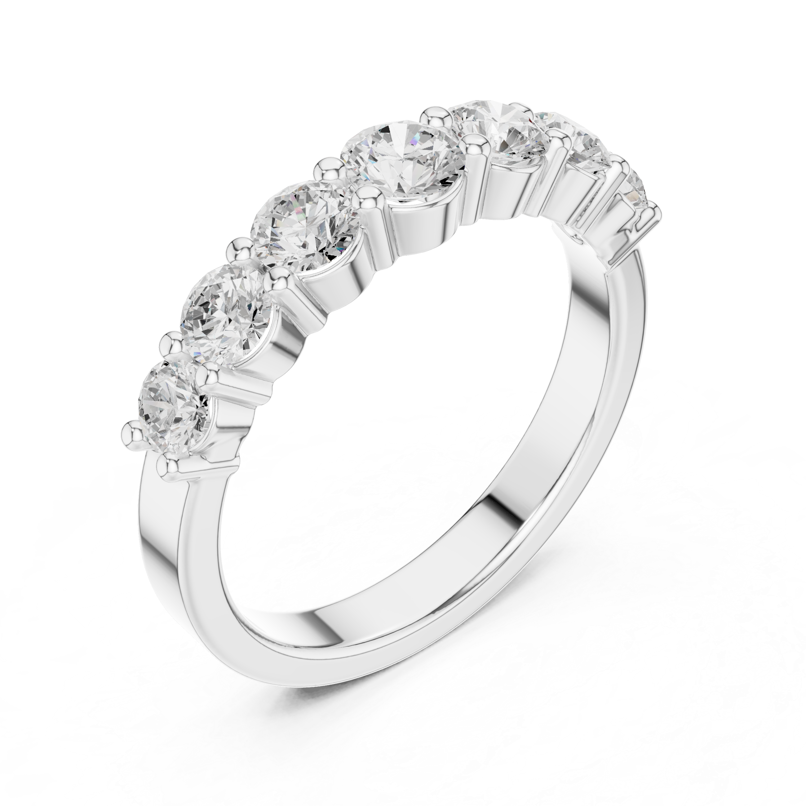 Round Brilliant Diamond Half Eternity Ring