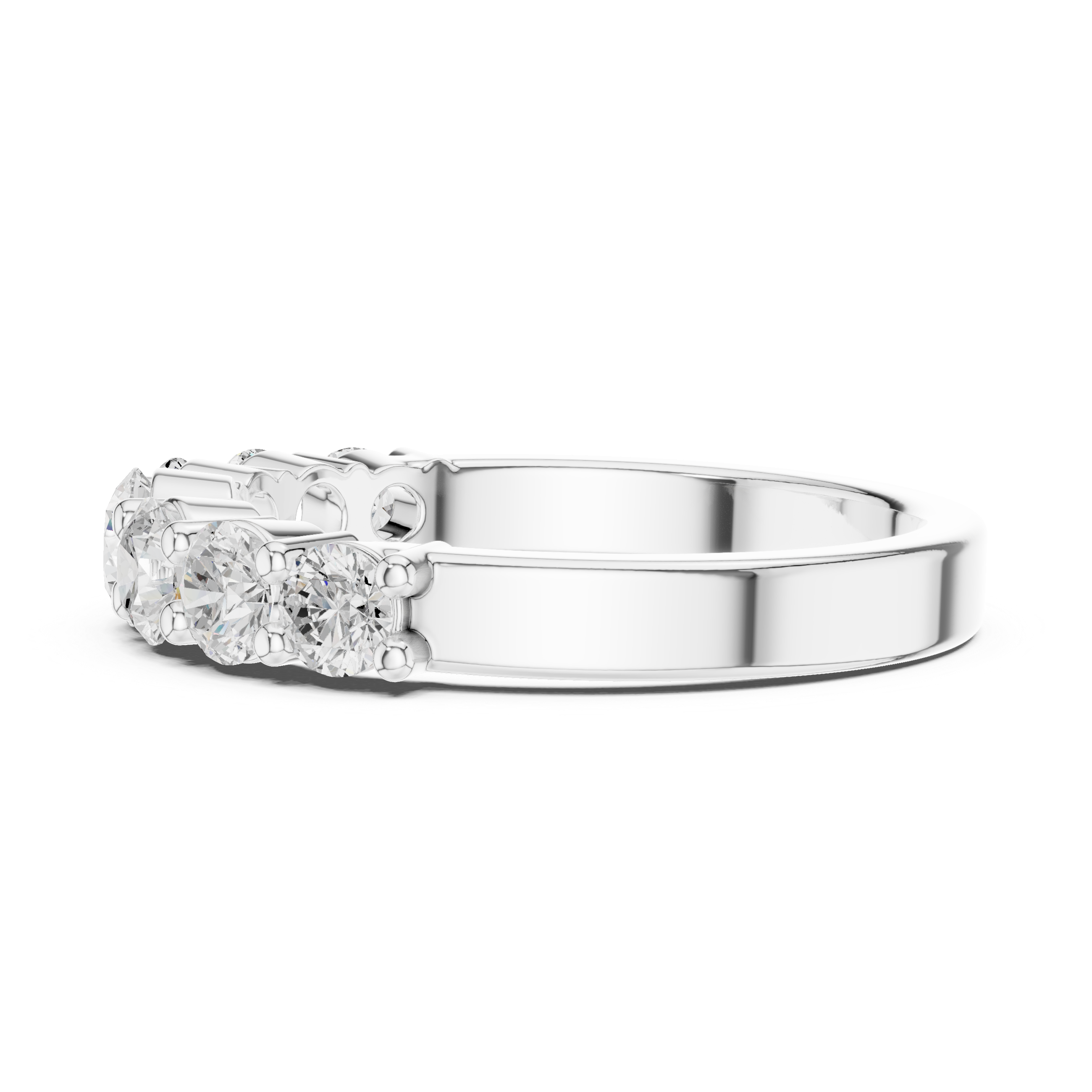 Round Brilliant Diamond Half Eternity Ring