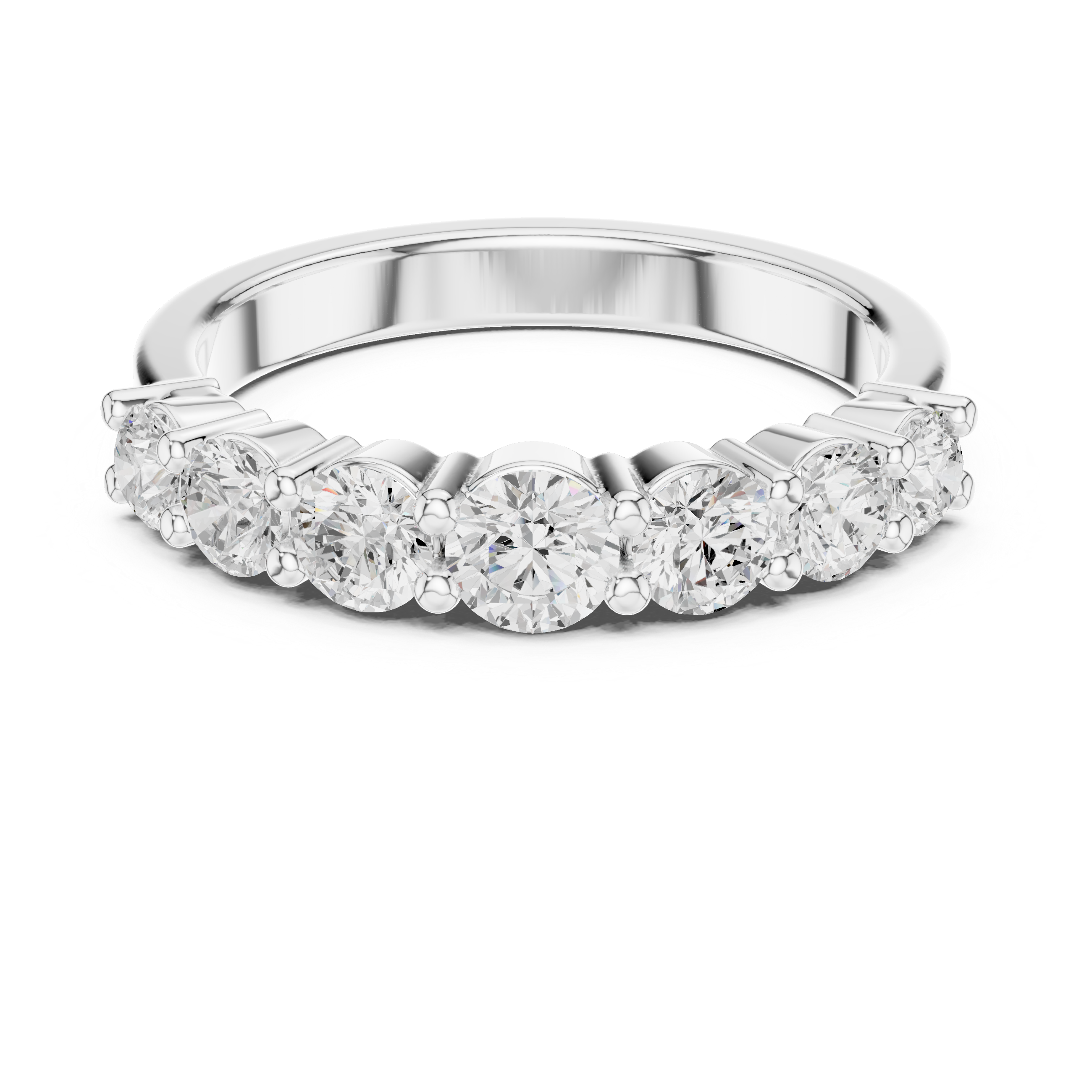 Round Brilliant Diamond Half Eternity Ring