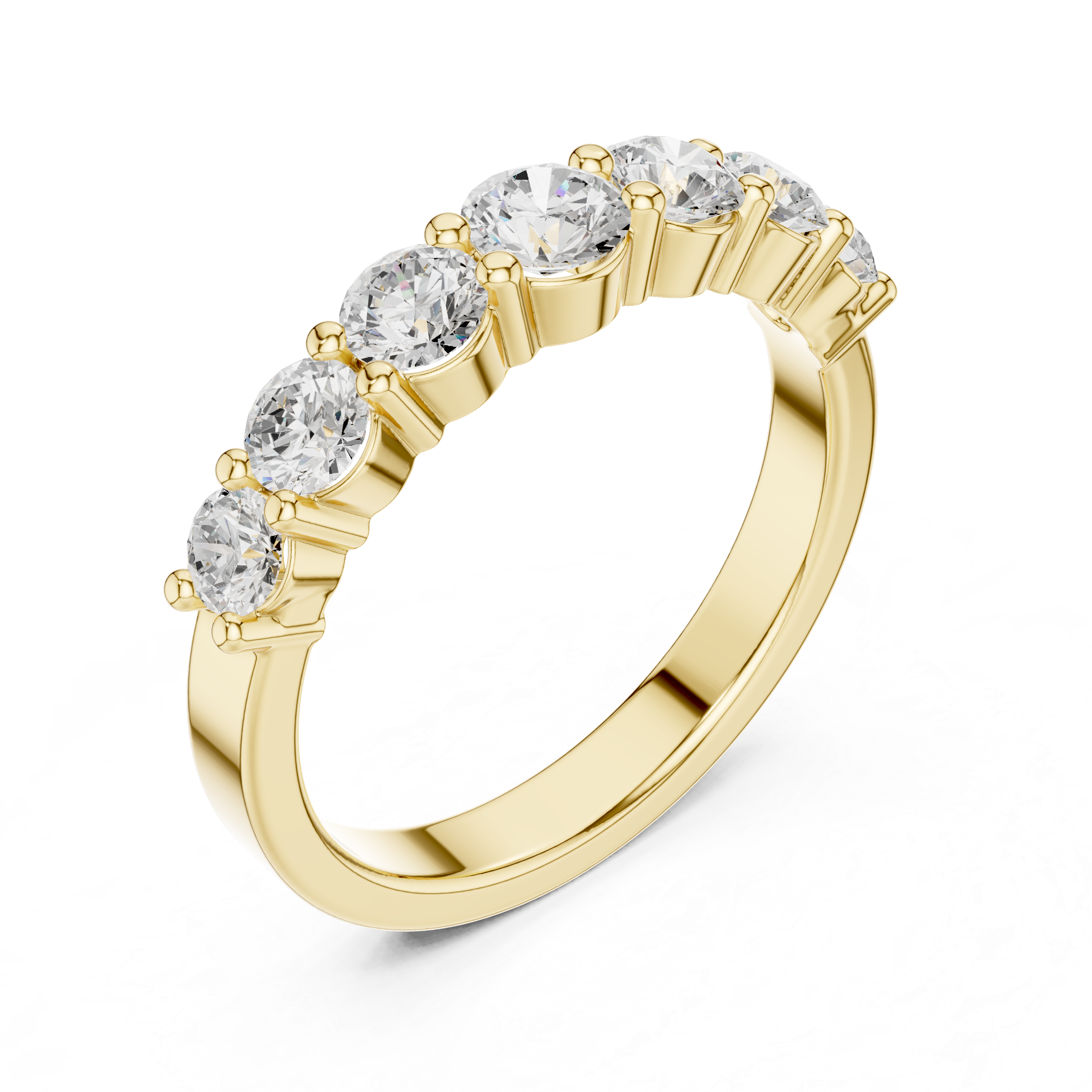 Round Brilliant Diamond Half Eternity Ring