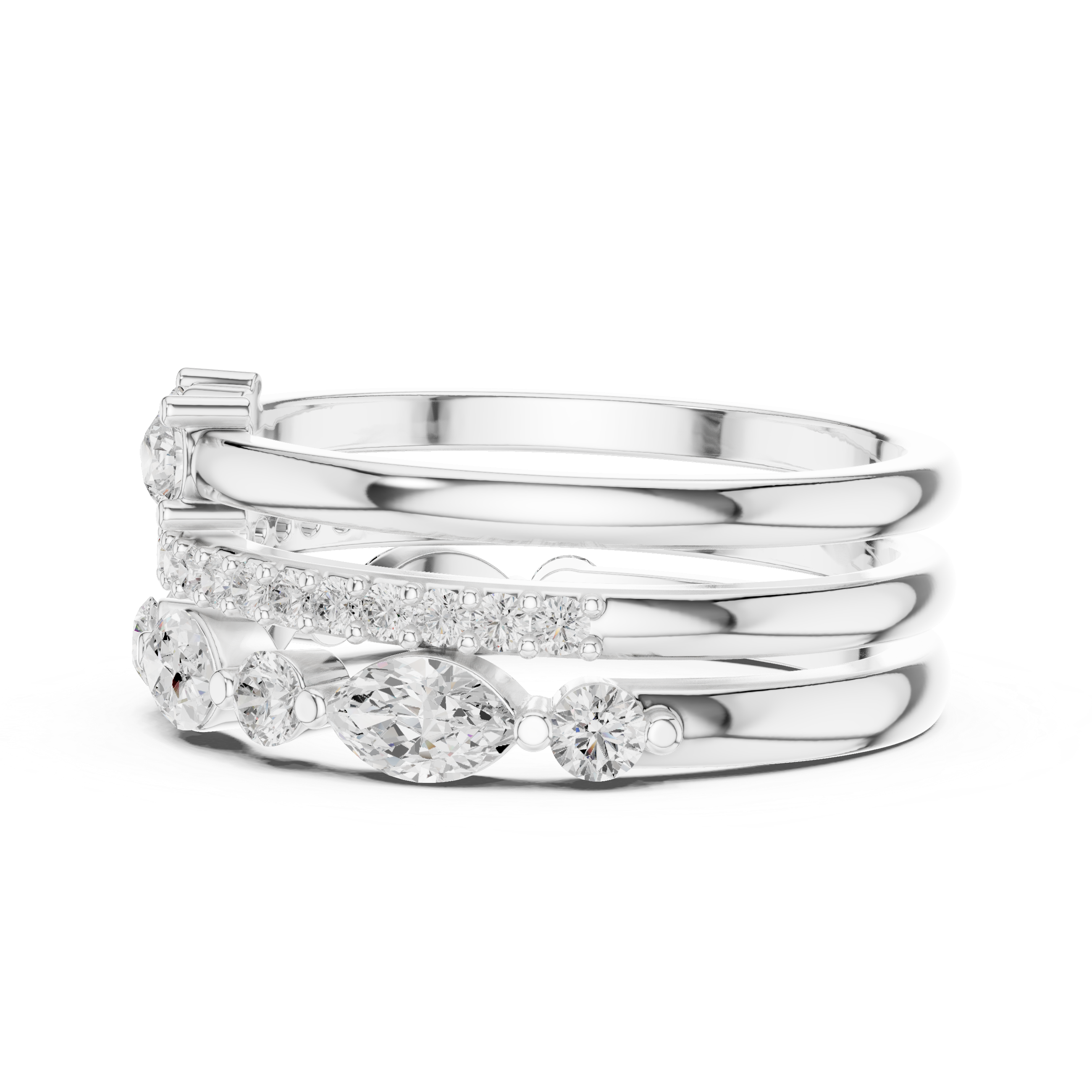 Three Piece Diamond Ring Set