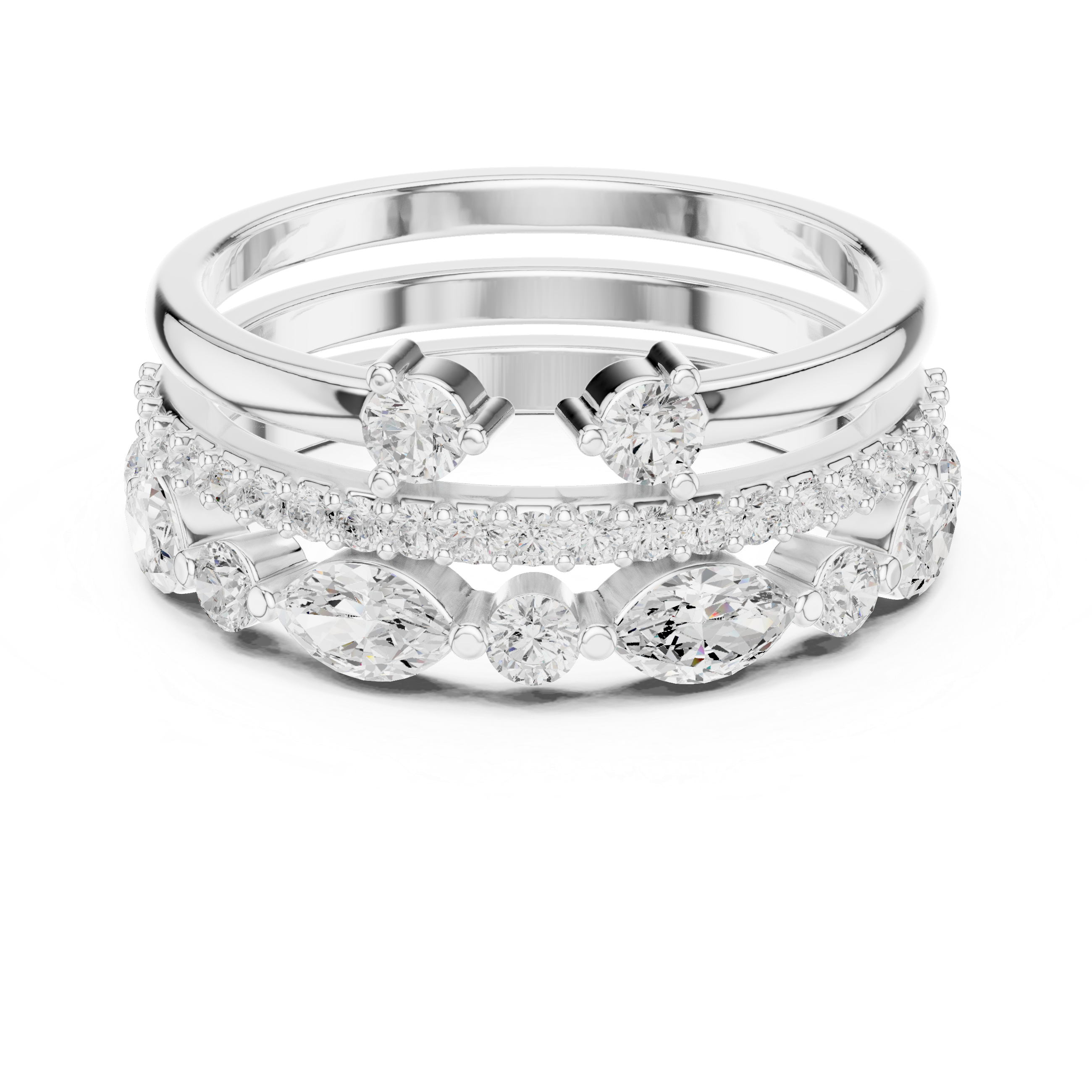 Three Piece Diamond Ring Set