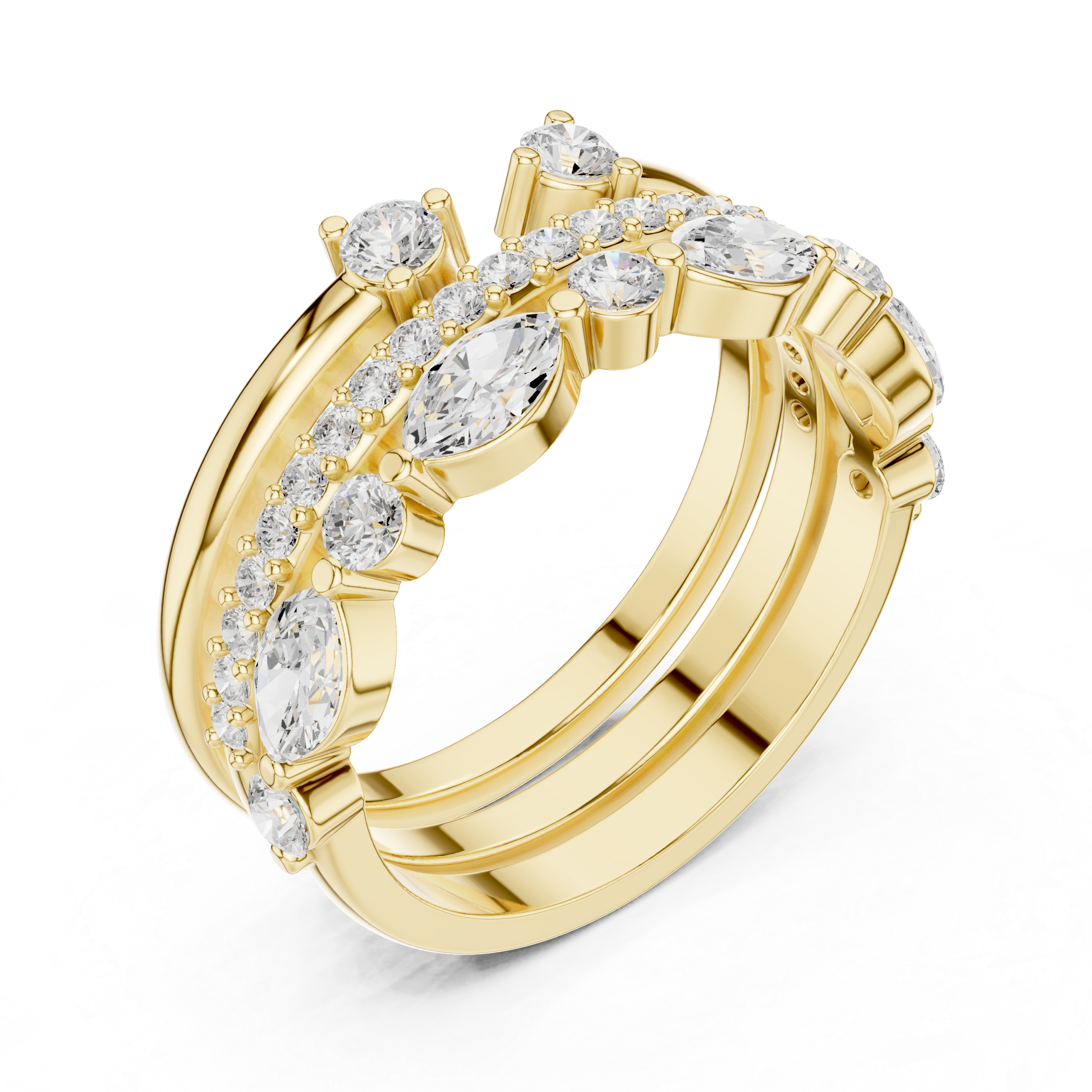 Three Piece Diamond Ring Set