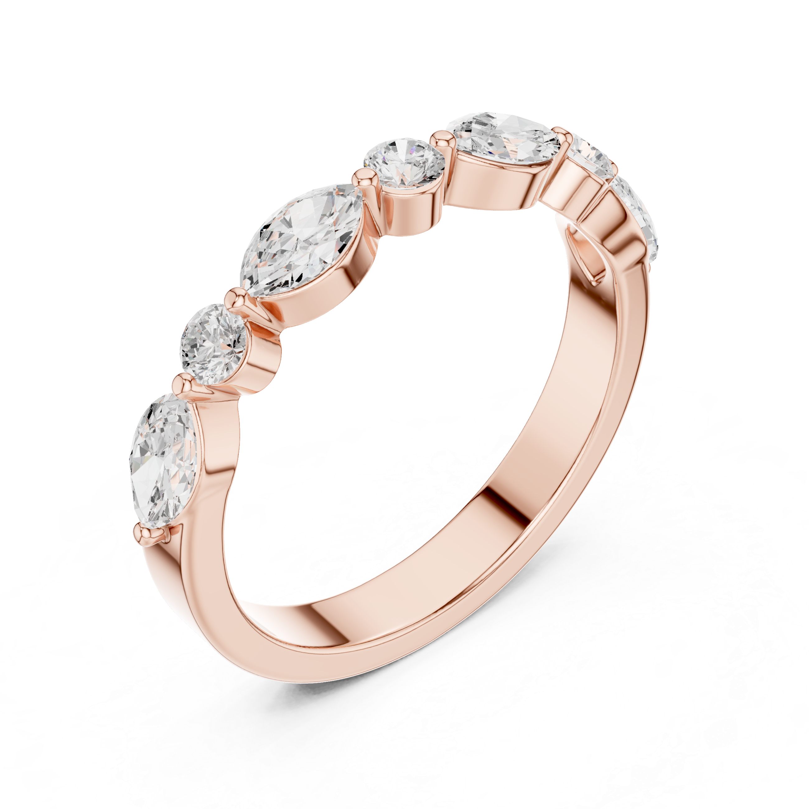 Marquise Diamond Wedding Band