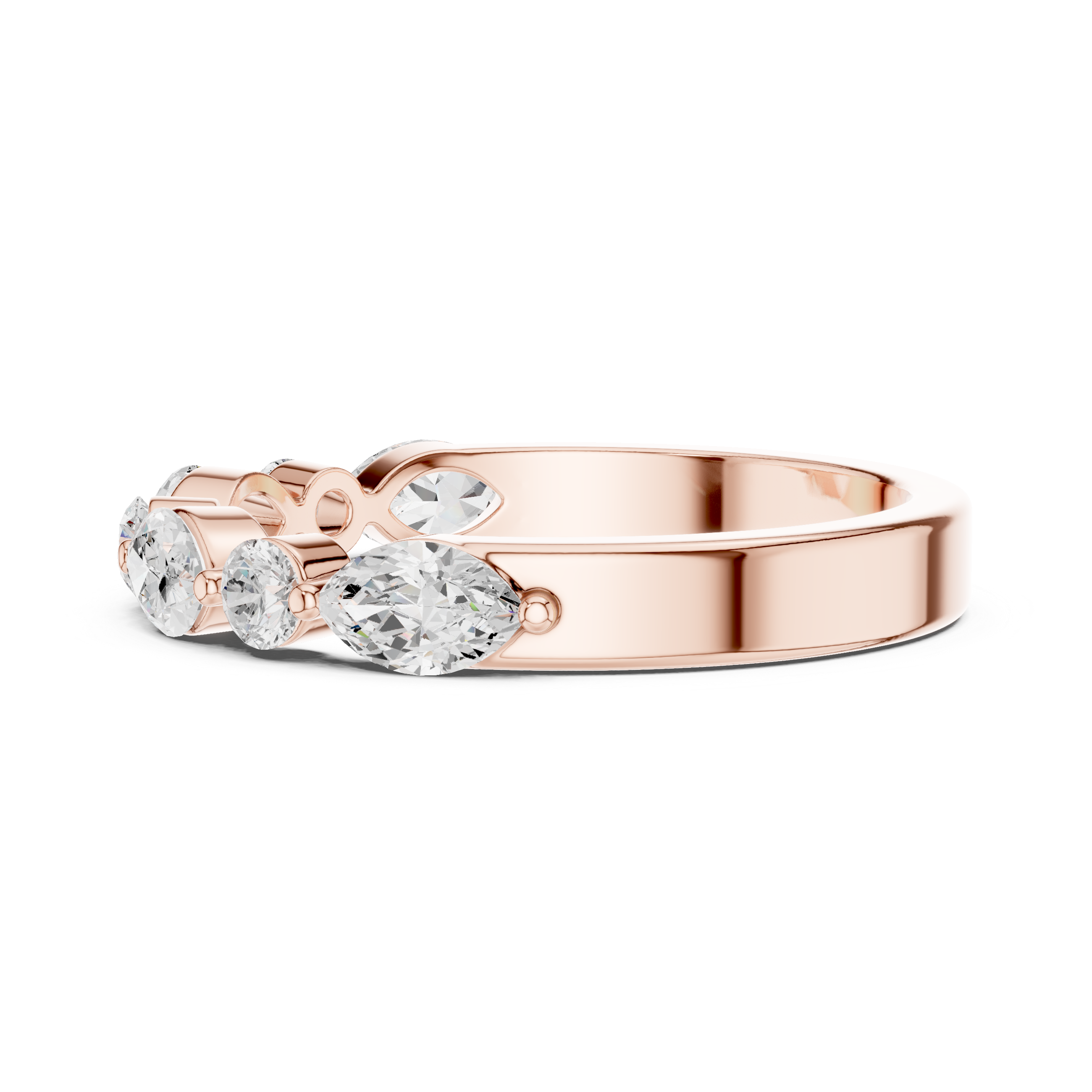 Marquise Diamond Wedding Band