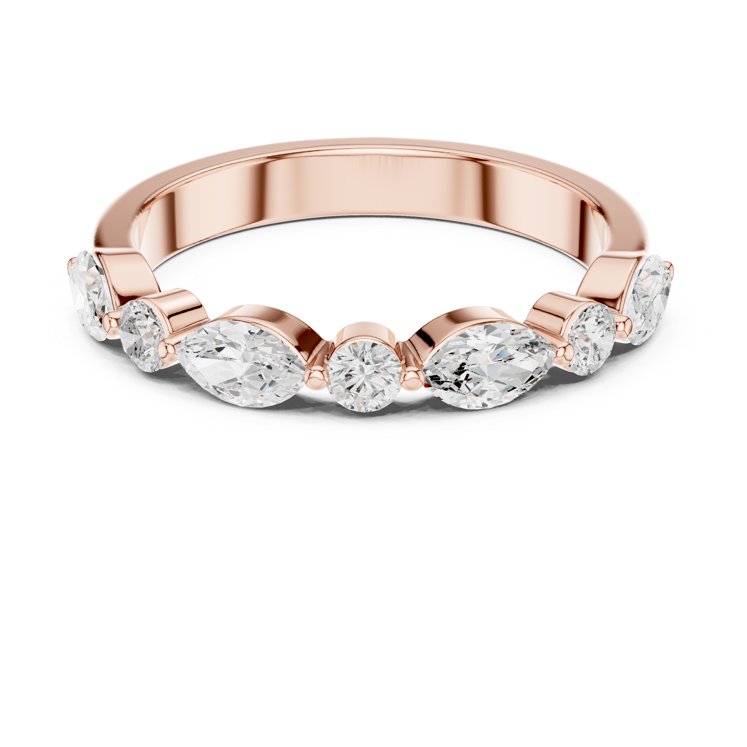 Marquise Diamond Wedding Band