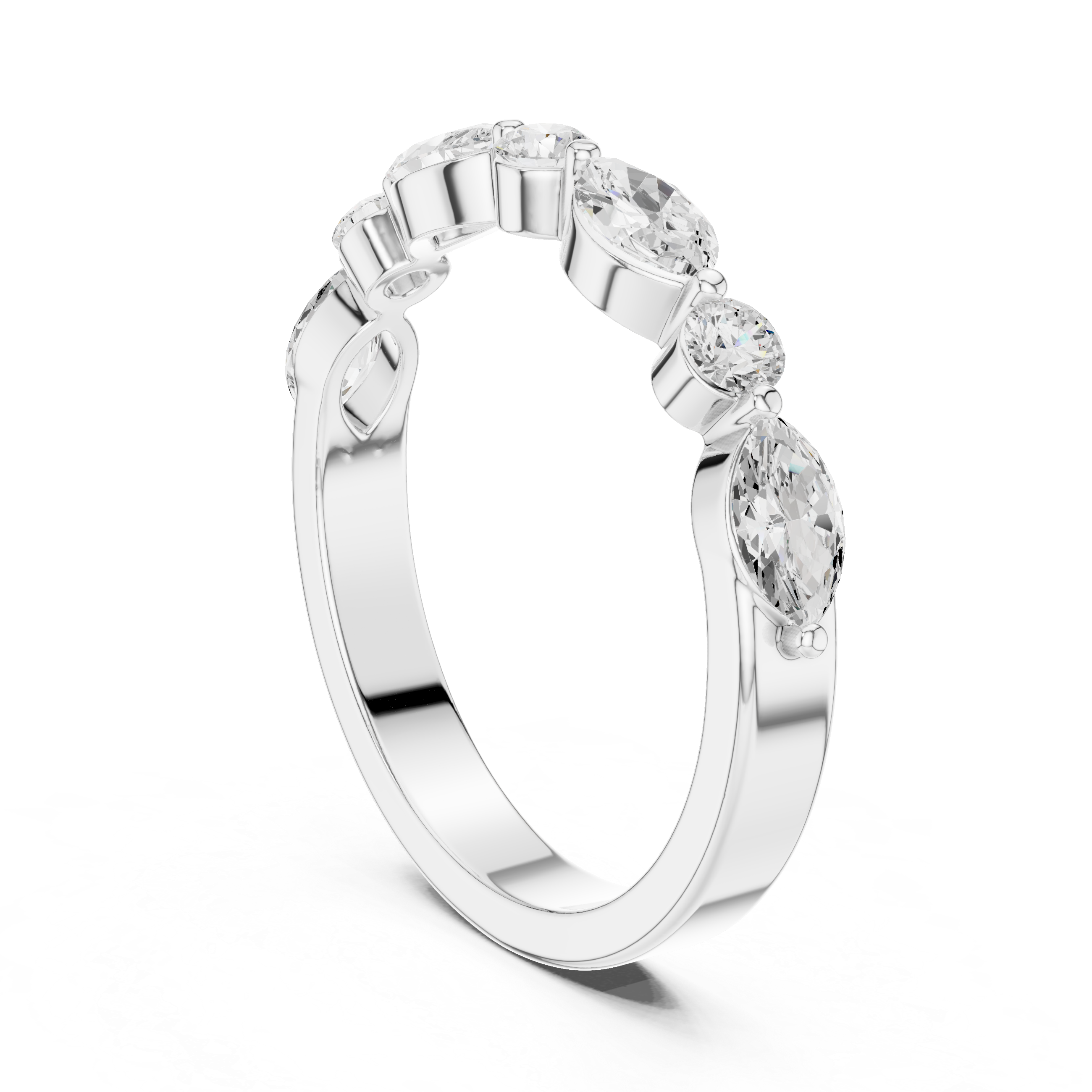 Marquise Diamond Wedding Band