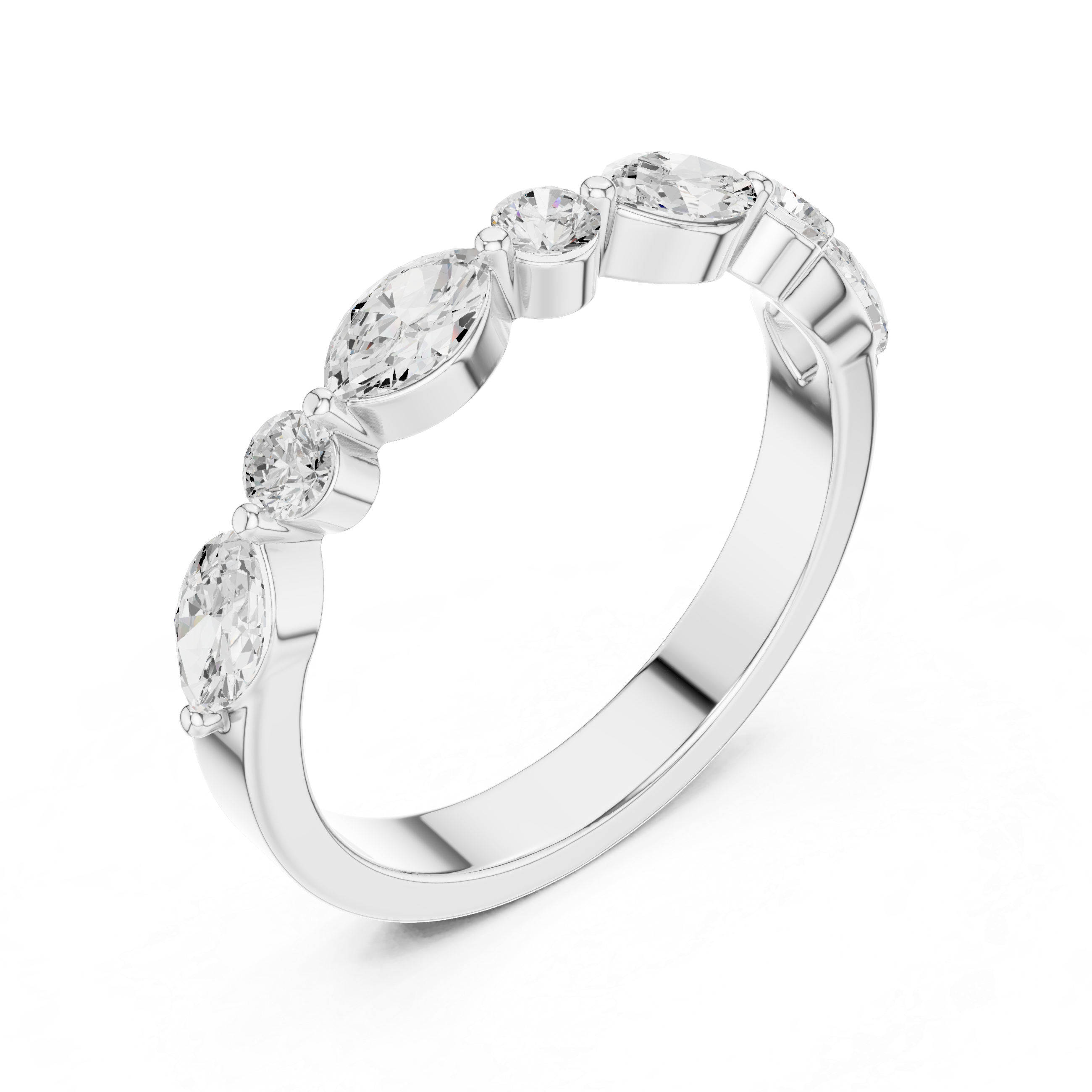 Marquise Diamond Wedding Band