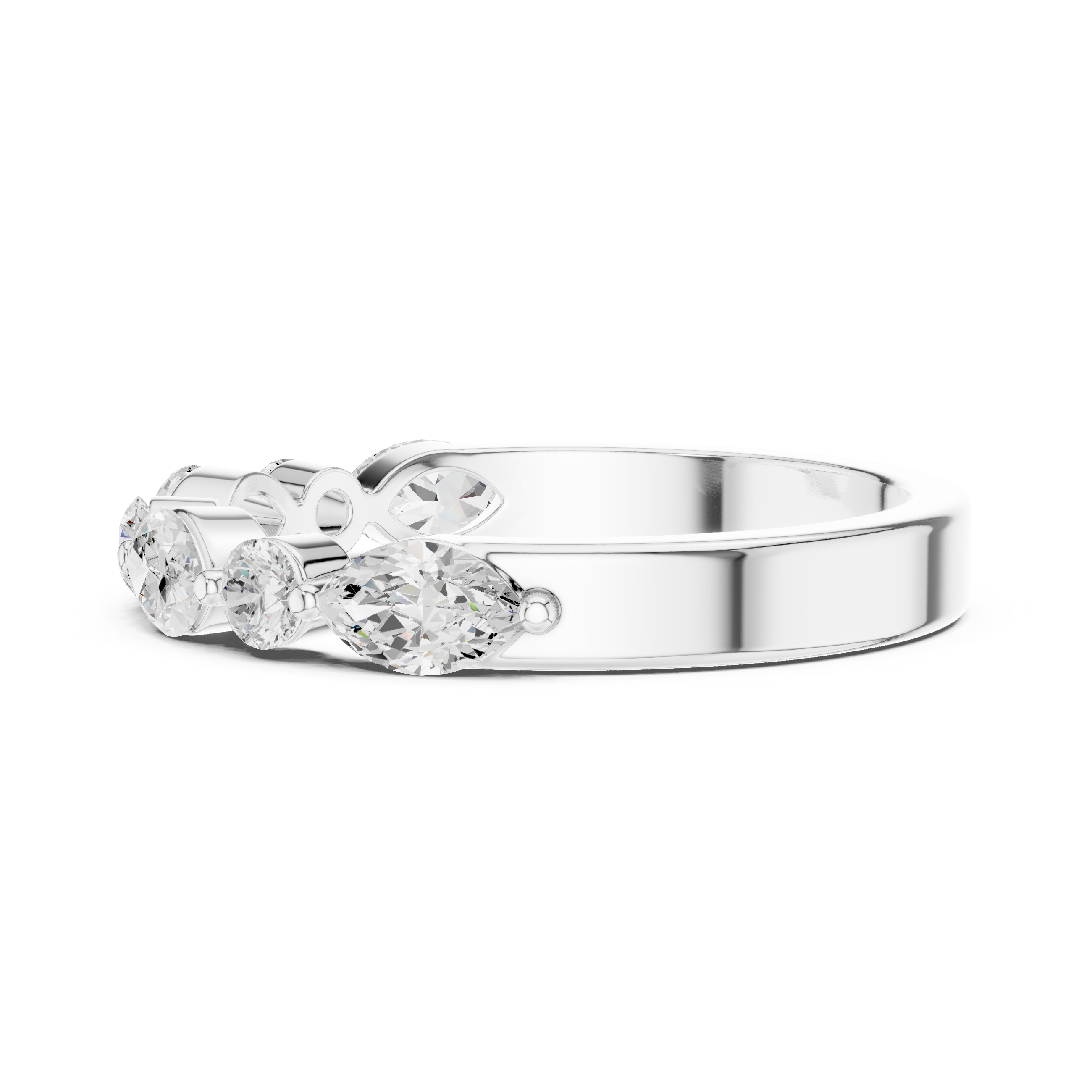 Marquise Diamond Wedding Band