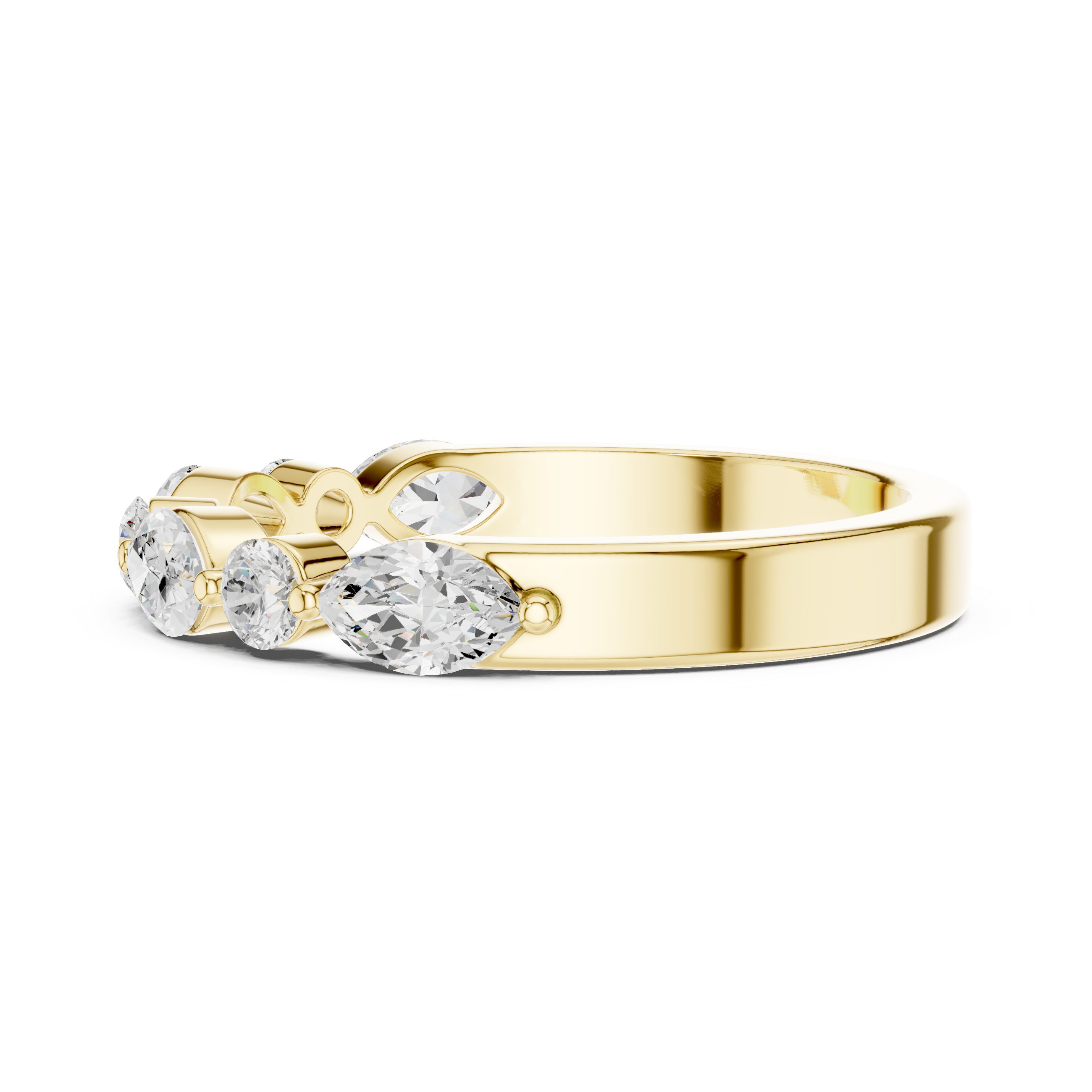 Marquise Diamond Wedding Band