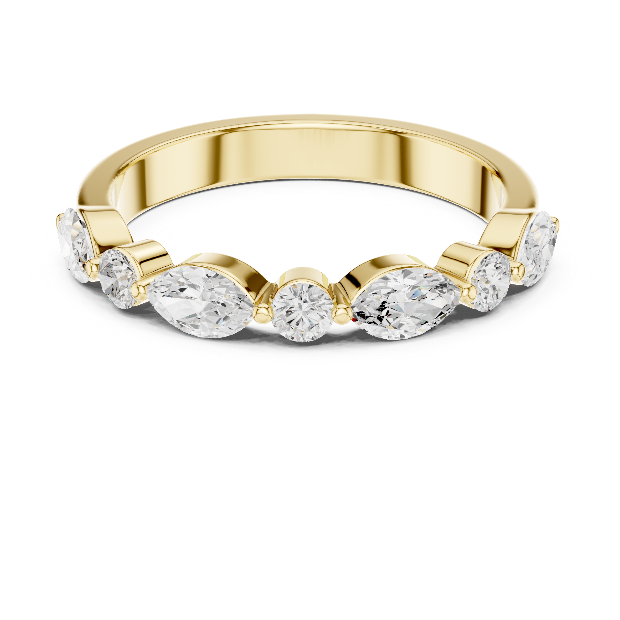 Marquise Diamond Wedding Band