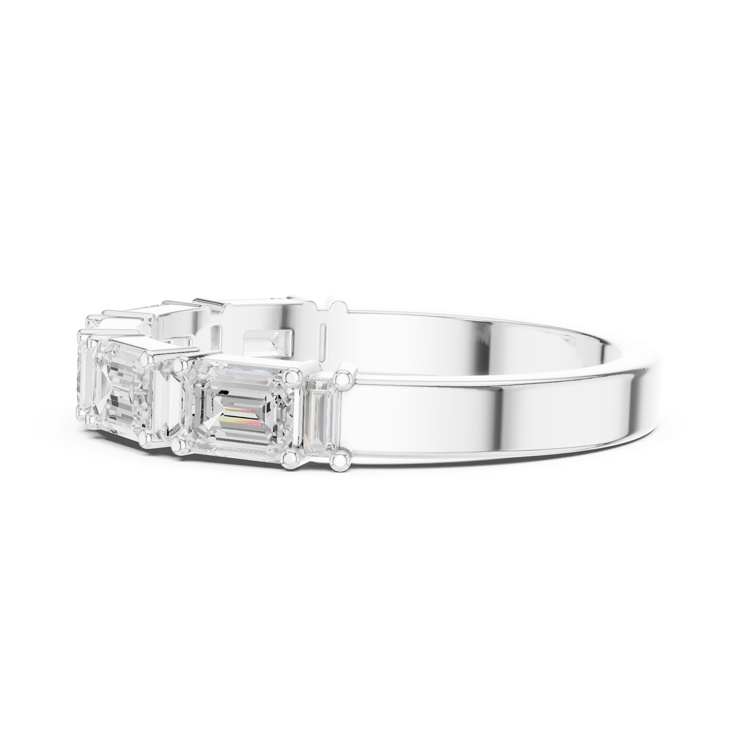 Five Stone Emerald Cut Diamond Ring