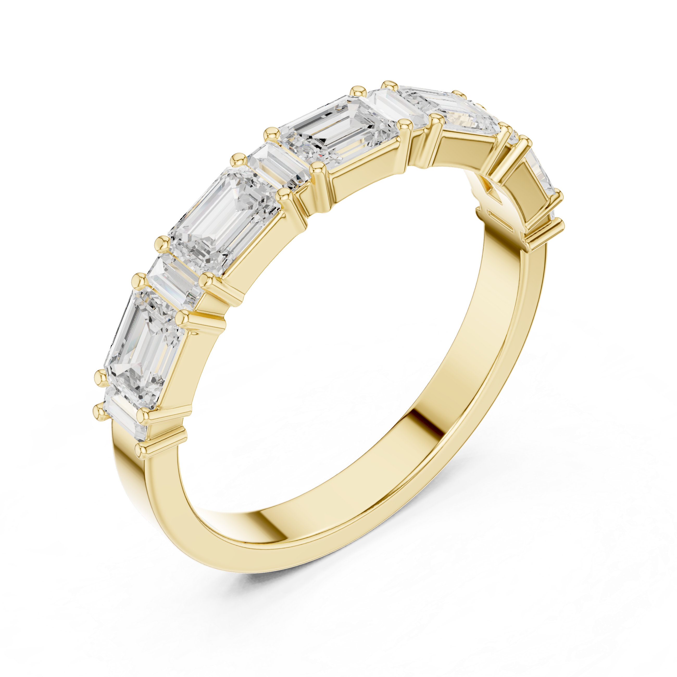 Five Stone Emerald Cut Diamond Ring