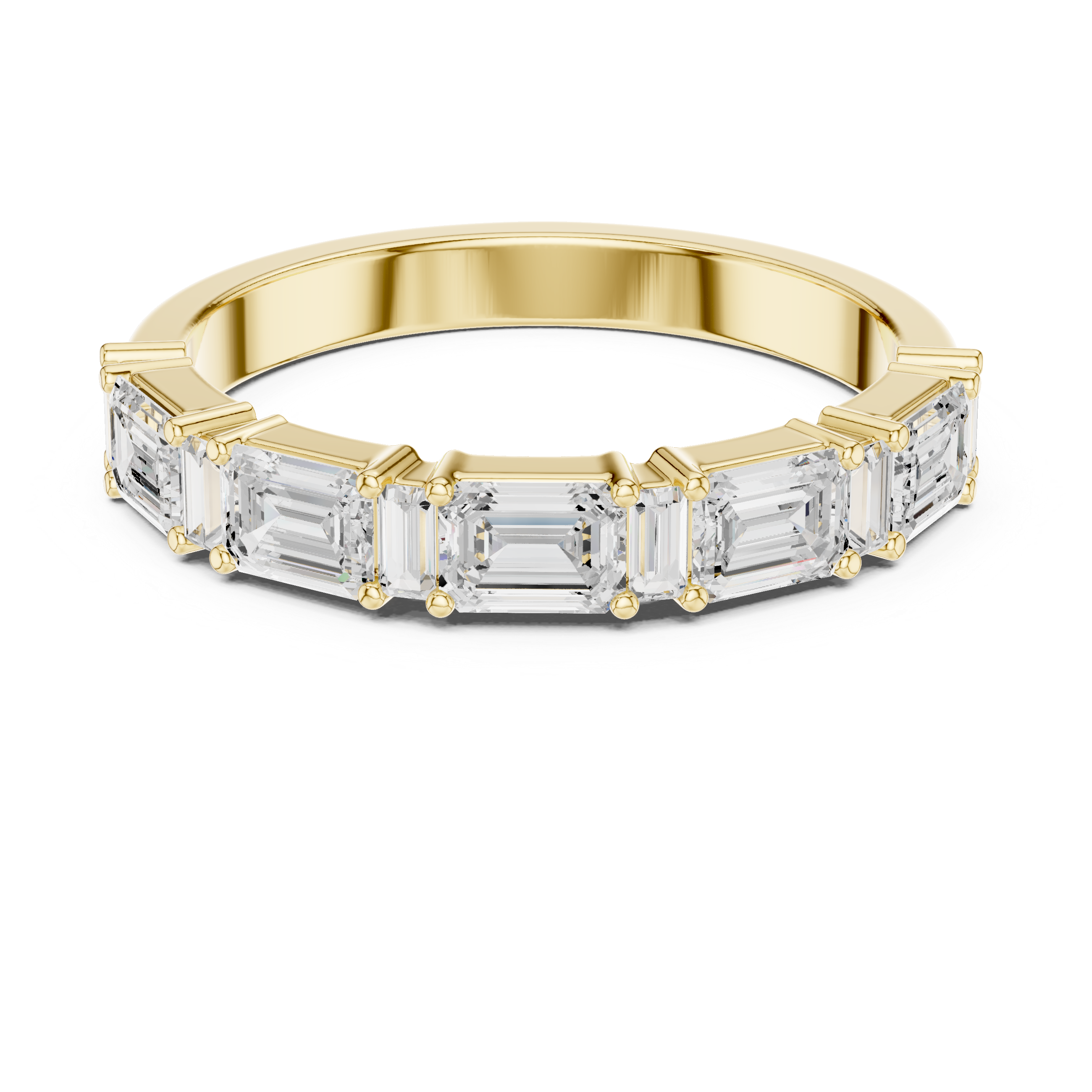 Five Stone Emerald Cut Diamond Ring