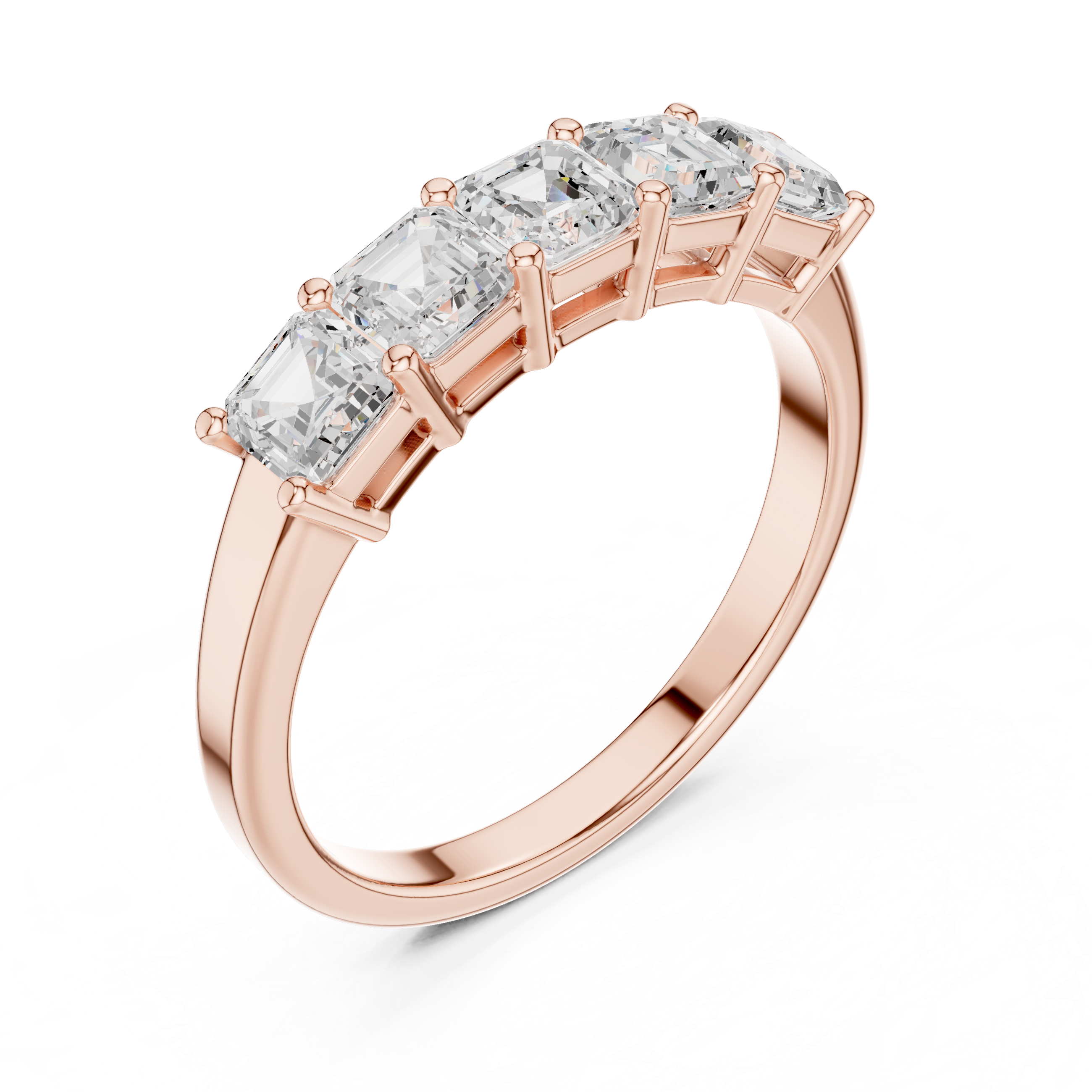 Five Stone Asscher Diamond Ring