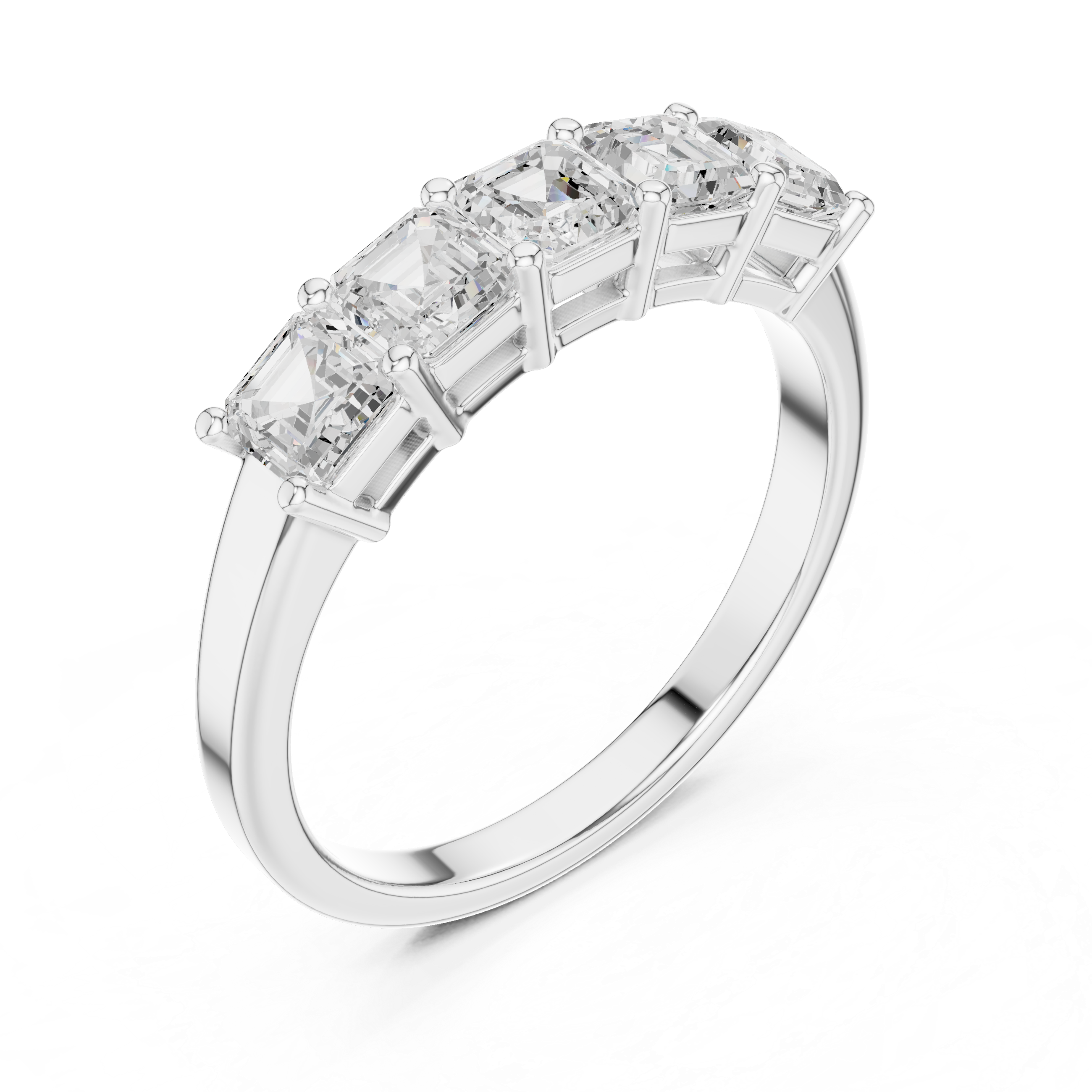 Five Stone Asscher Diamond Ring