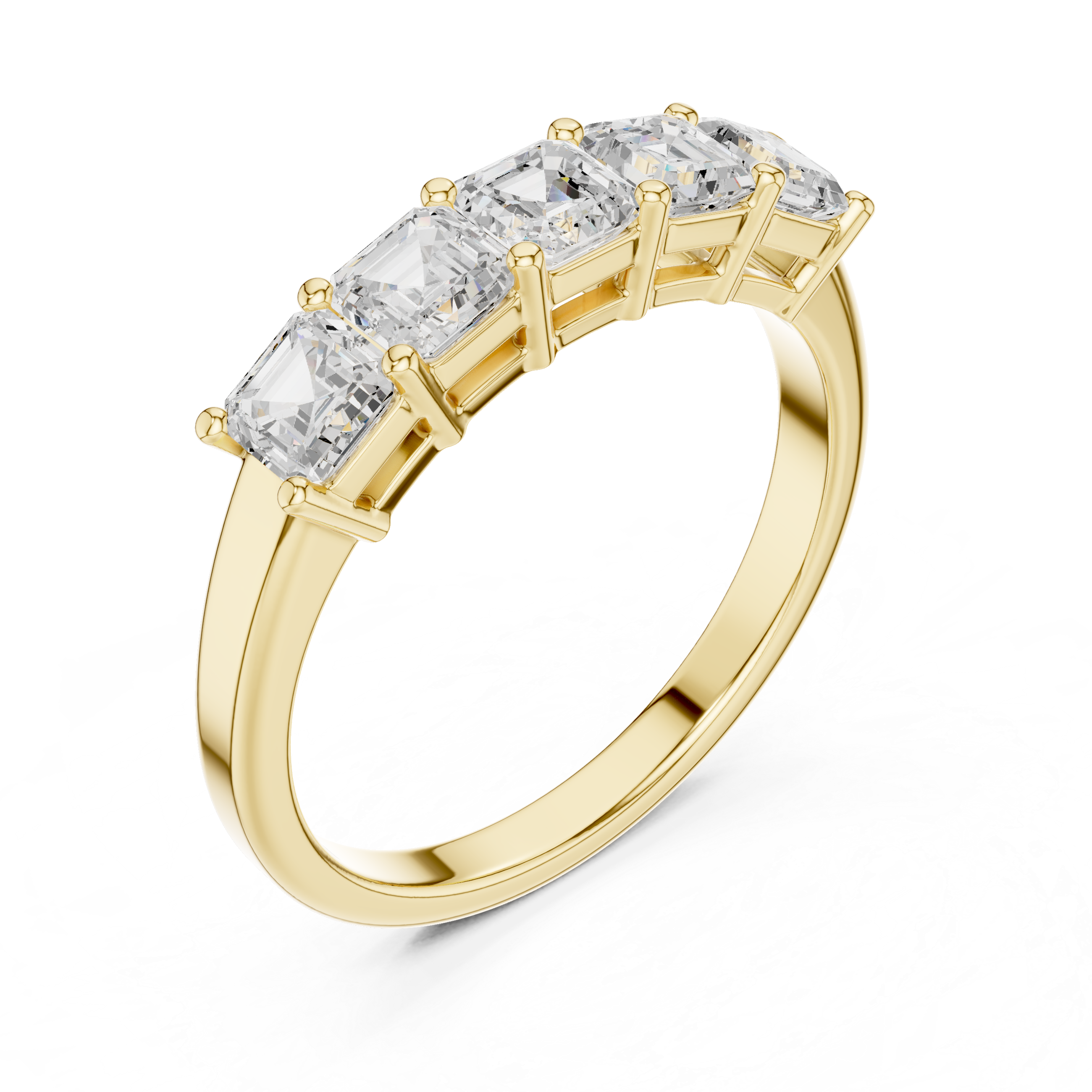 Five Stone Asscher Diamond Ring
