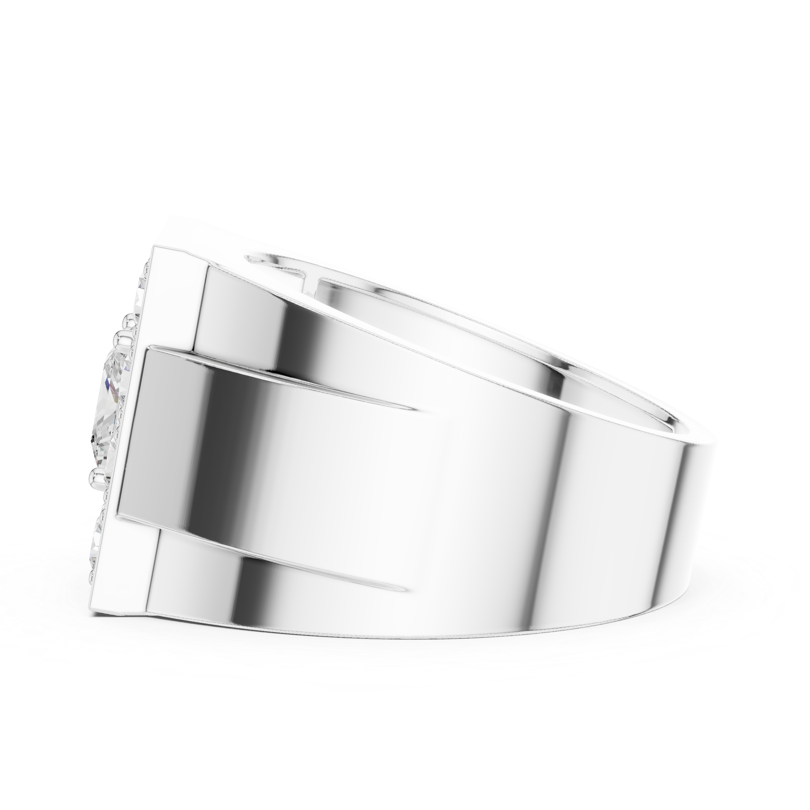 Princess Halo Diamond Signet Ring