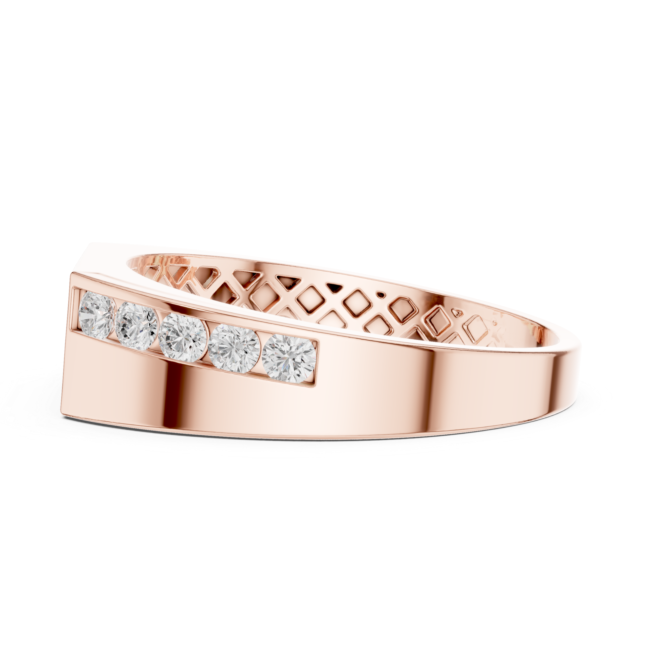 Modern Triple Diamond Channel Ring