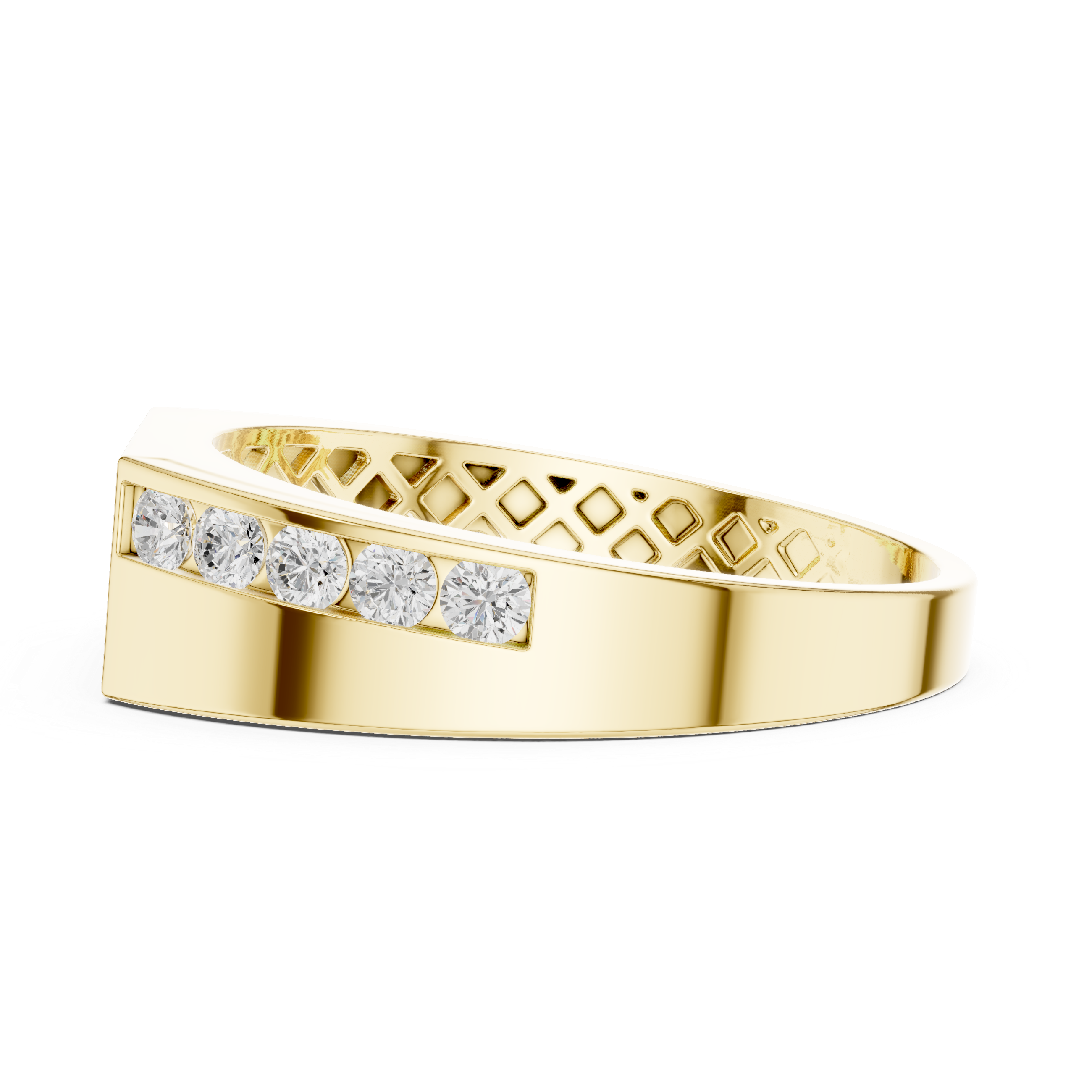 Modern Triple Diamond Channel Ring