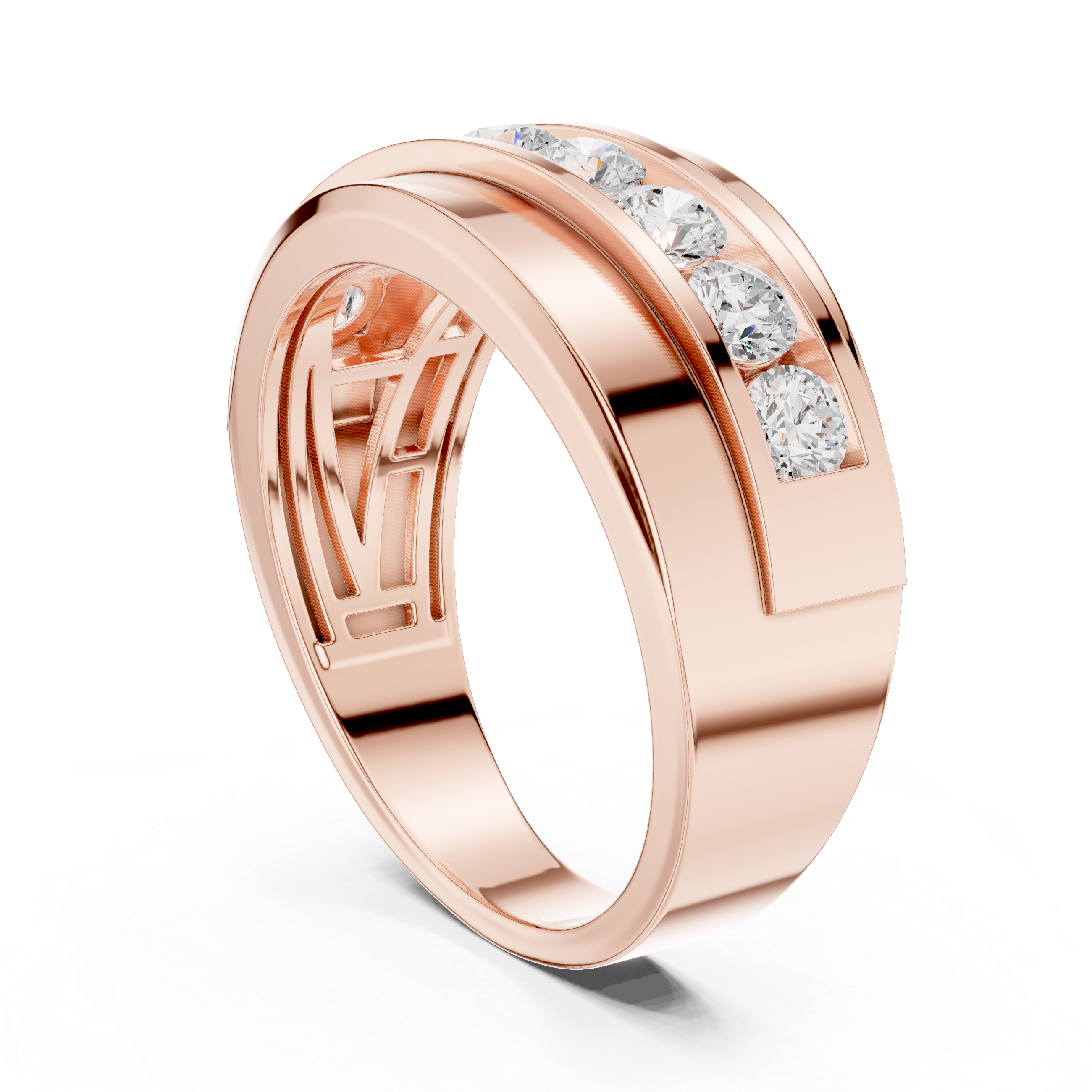 Channel Set Diamond Wedding Band
