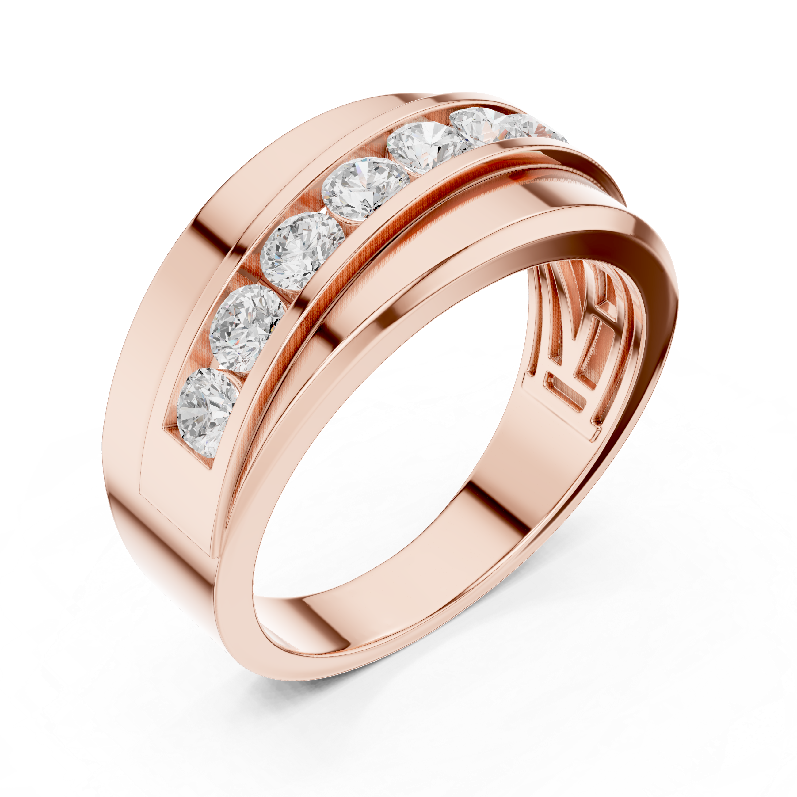 Channel Set Diamond Wedding Band