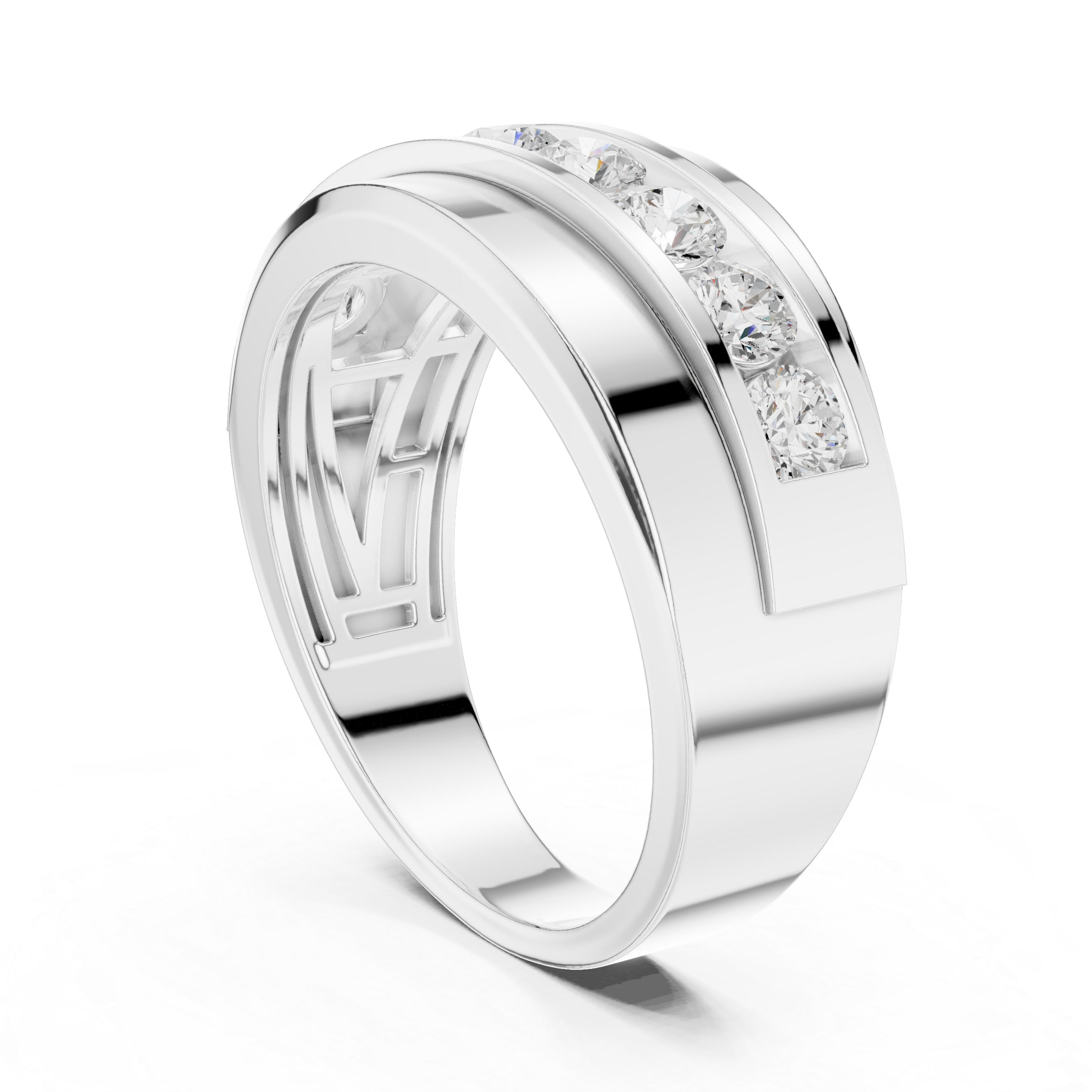 Channel Set Diamond Wedding Band