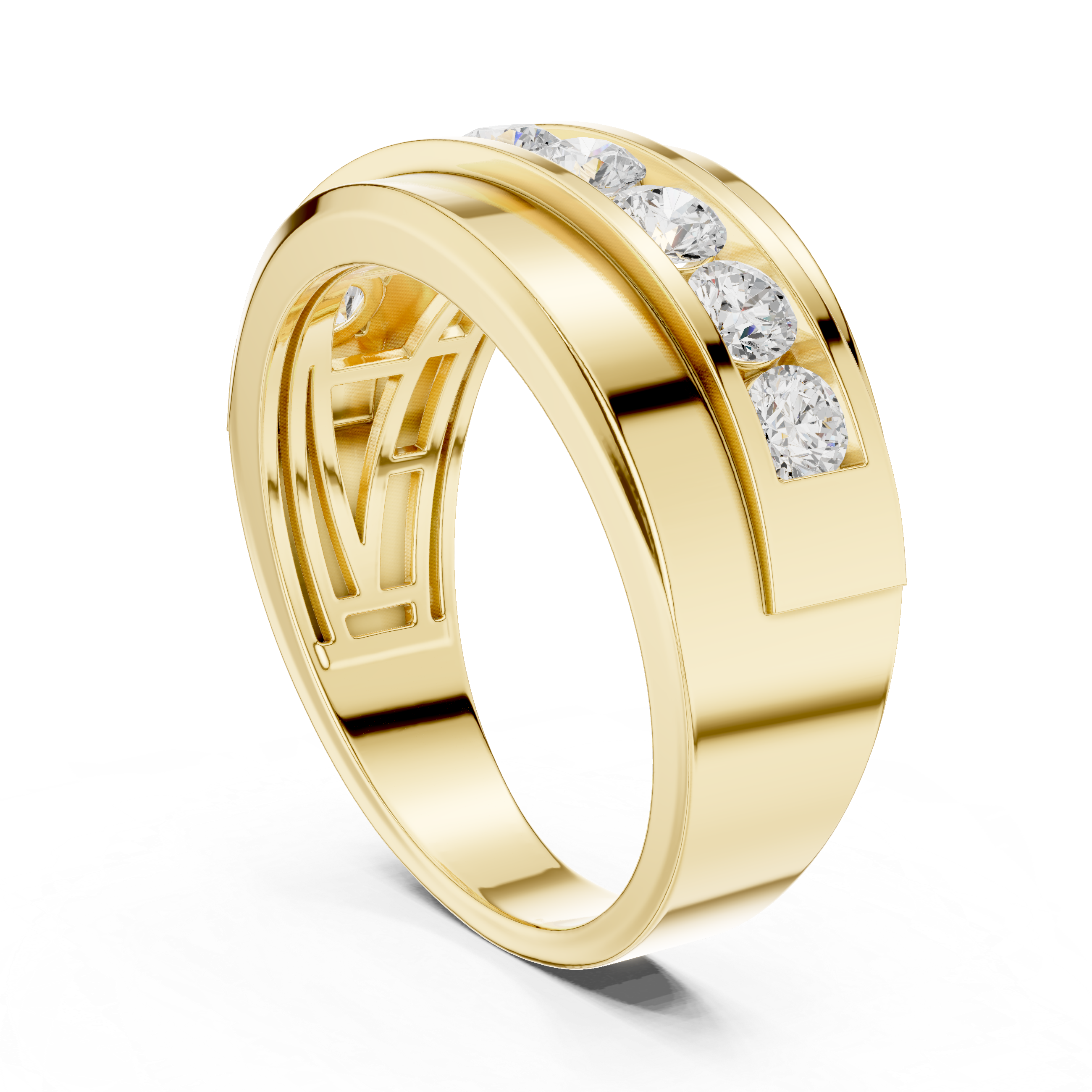 Channel Set Diamond Wedding Band
