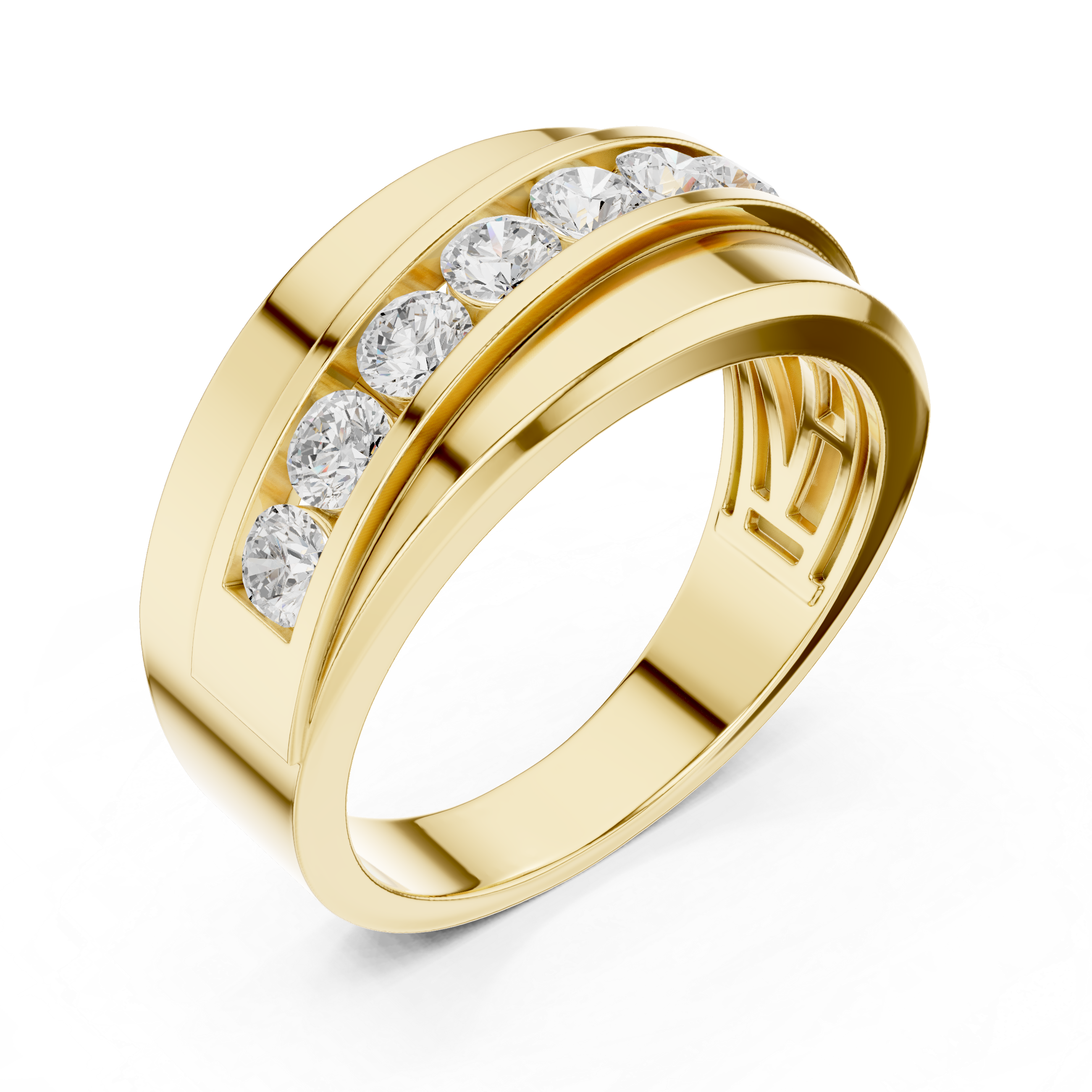 Channel Set Diamond Wedding Band