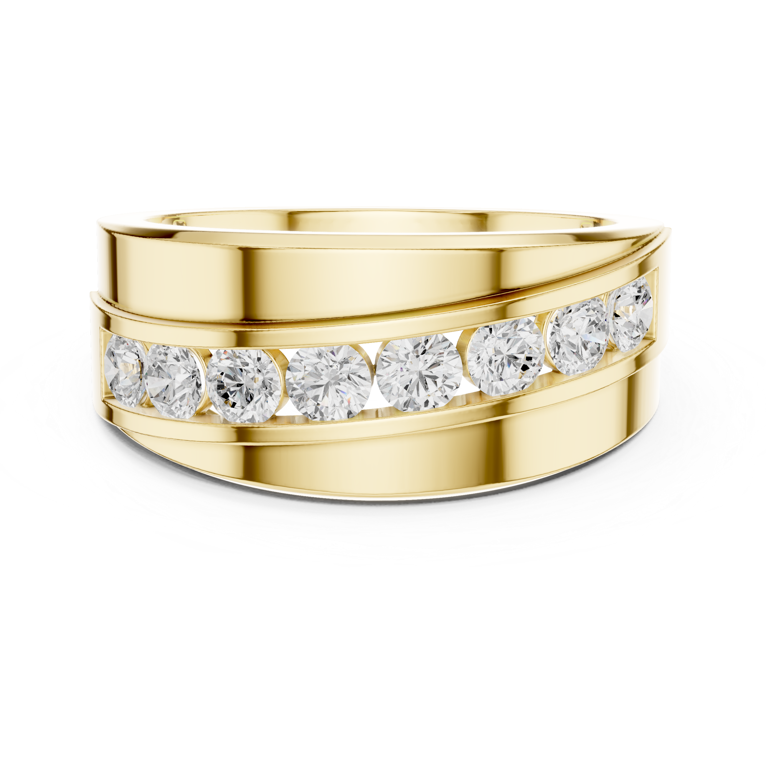 Channel Set Diamond Wedding Band