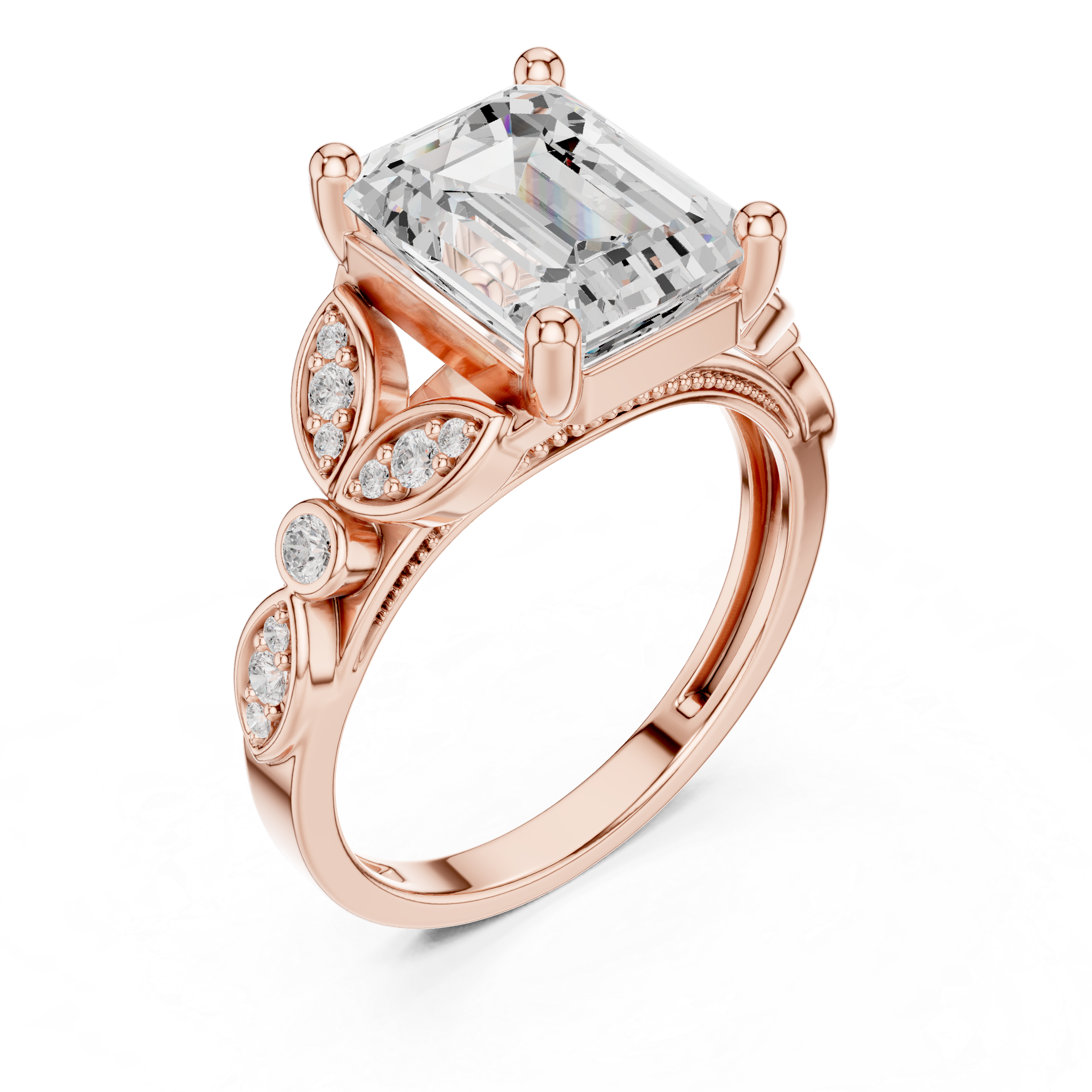 Vintage Emerald Cut Diamond Engagement Ring