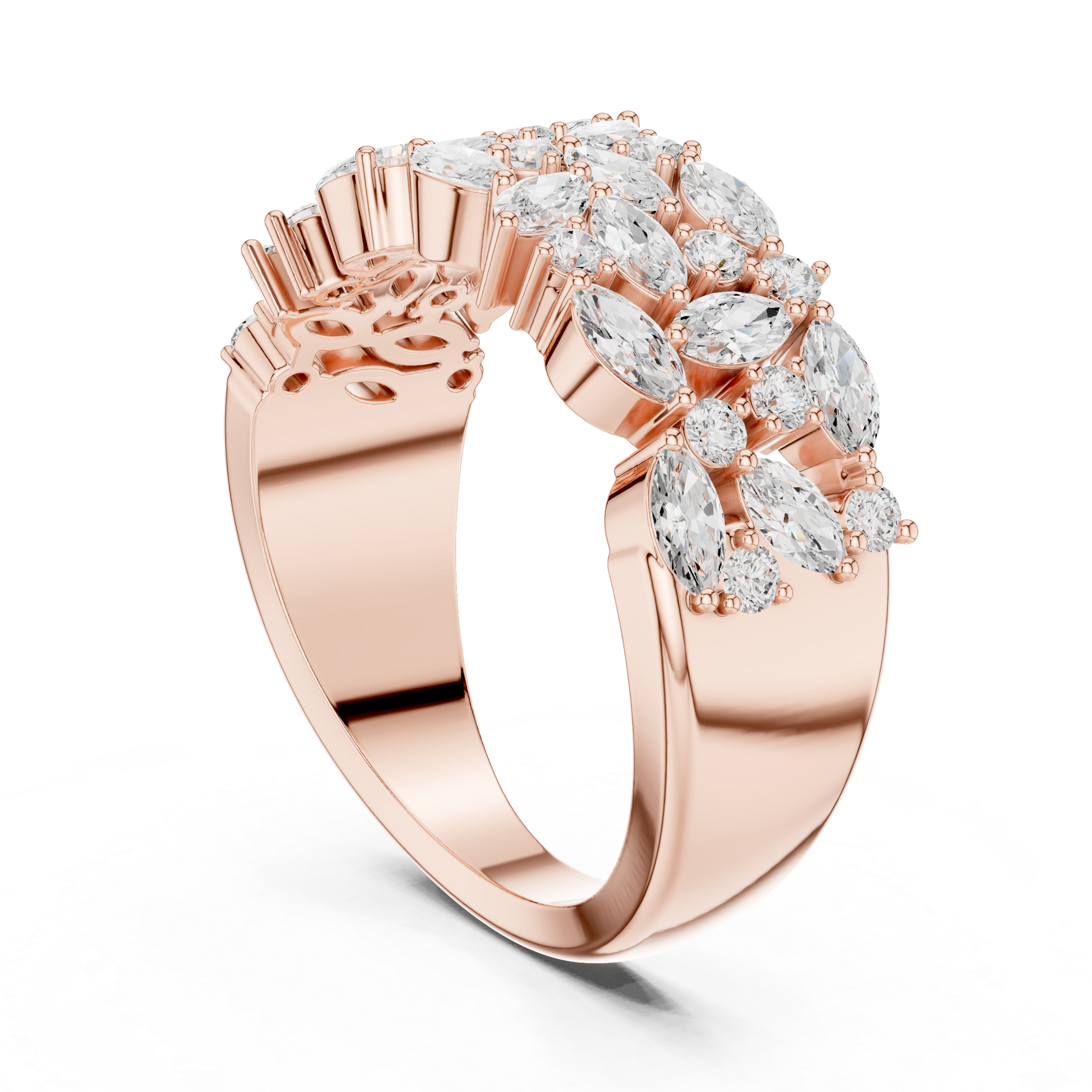 Wide Marquise Diamond Eternity Band Ring