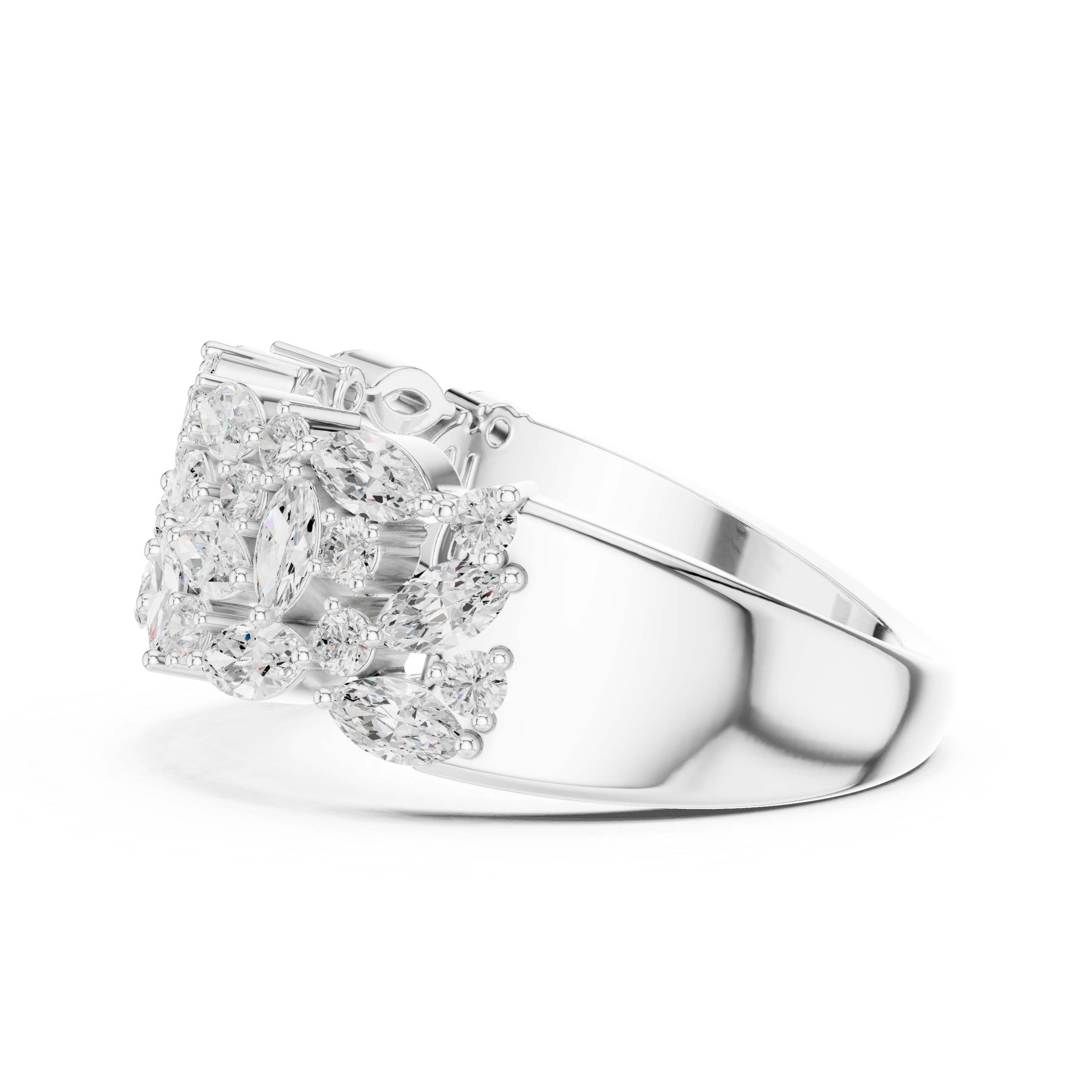 Wide Marquise Diamond Eternity Band Ring